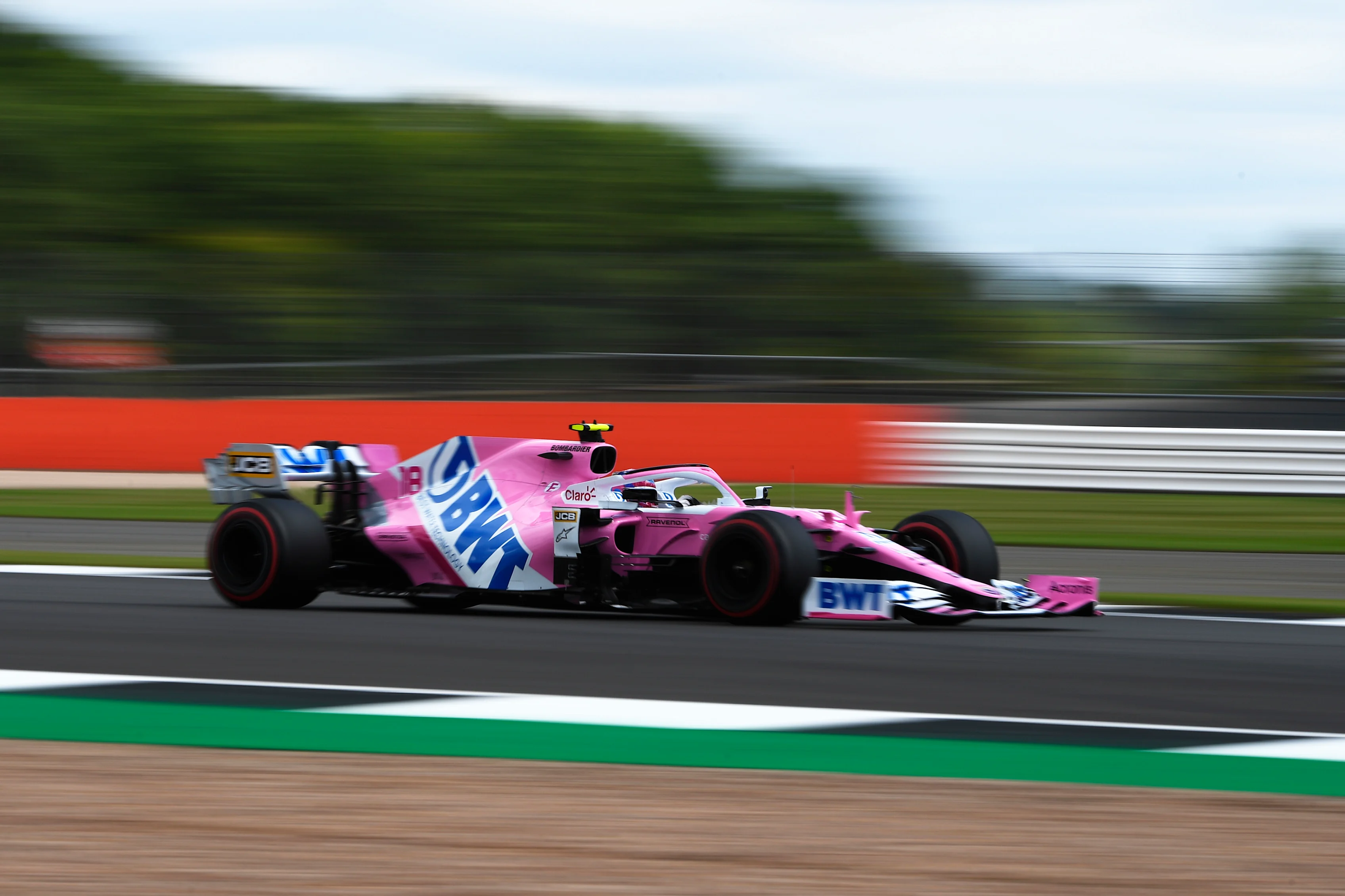 NORTHAMPTON, ENGLAND - AUGUST 01: Lance Stroll of Canada driving the (18) Racing Point RP20
