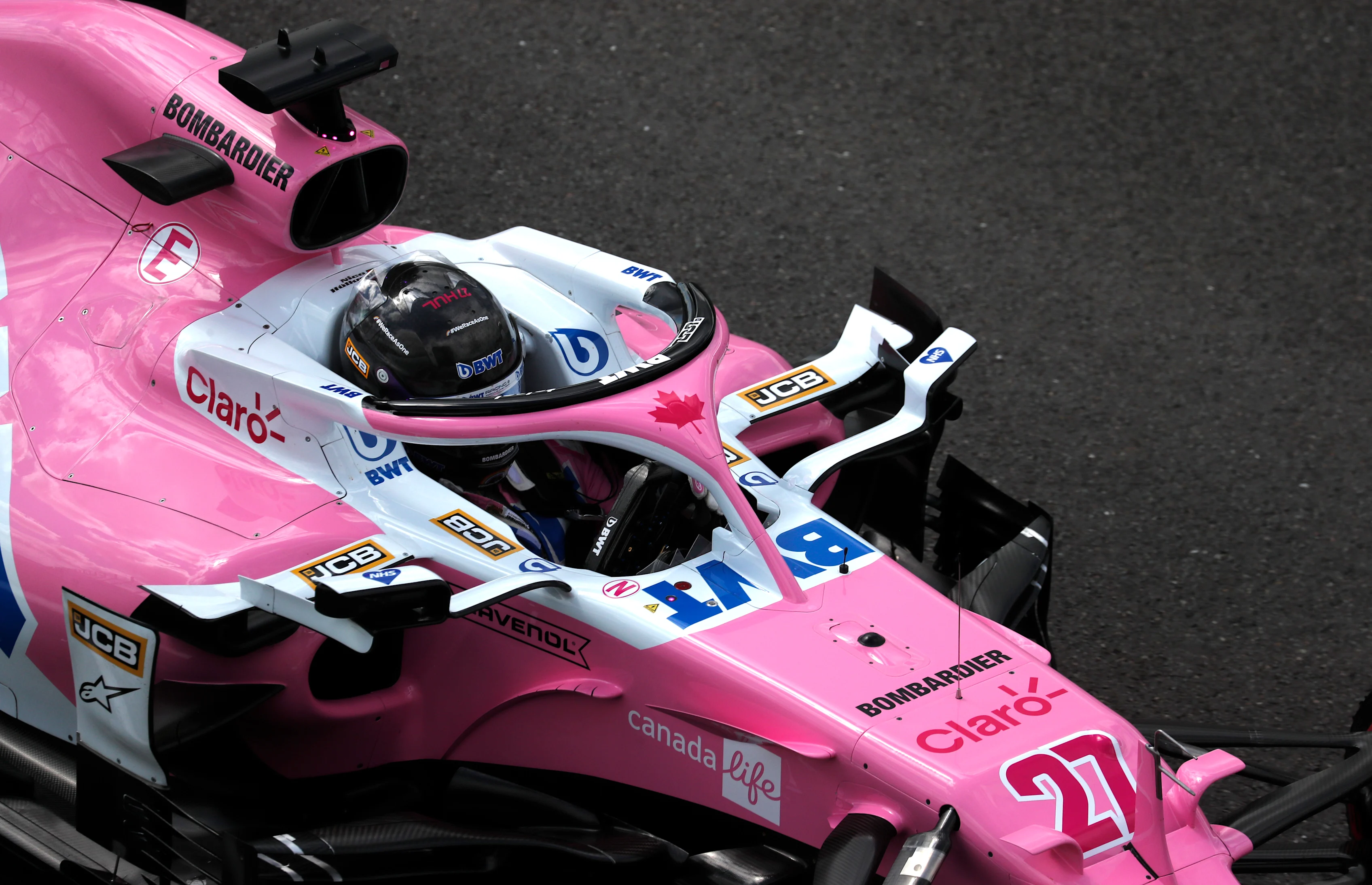NORTHAMPTON, ENGLAND - AUGUST 01: Nico Hulkenberg of Germany driving the (27) Racing Point RP20