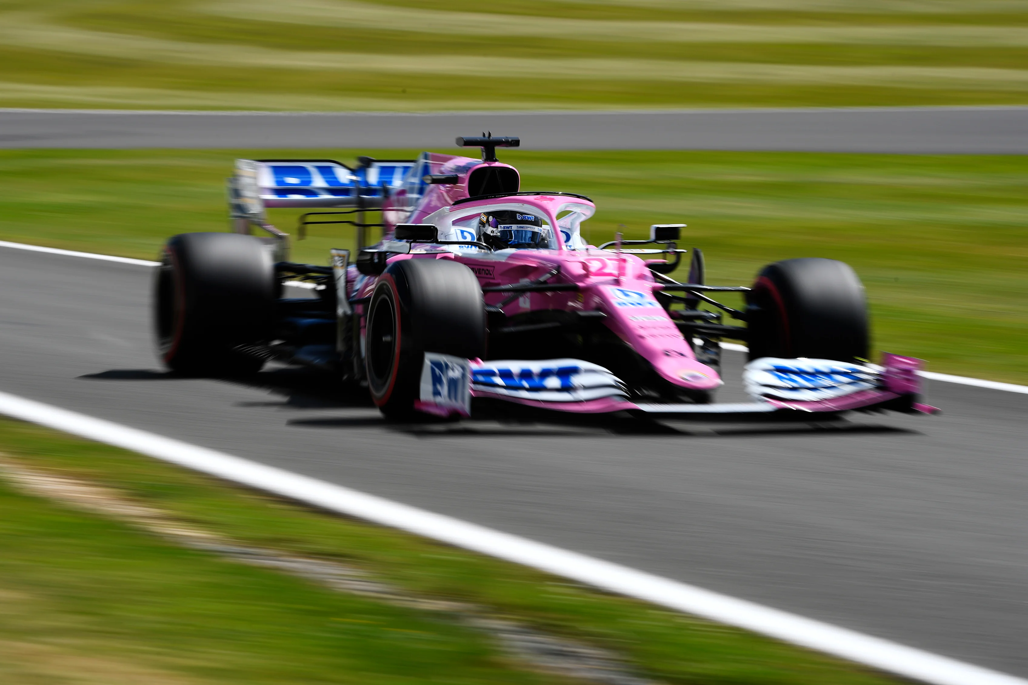NORTHAMPTON, ENGLAND - AUGUST 01: Nico Hulkenberg of Germany driving the (27) Racing Point RP20