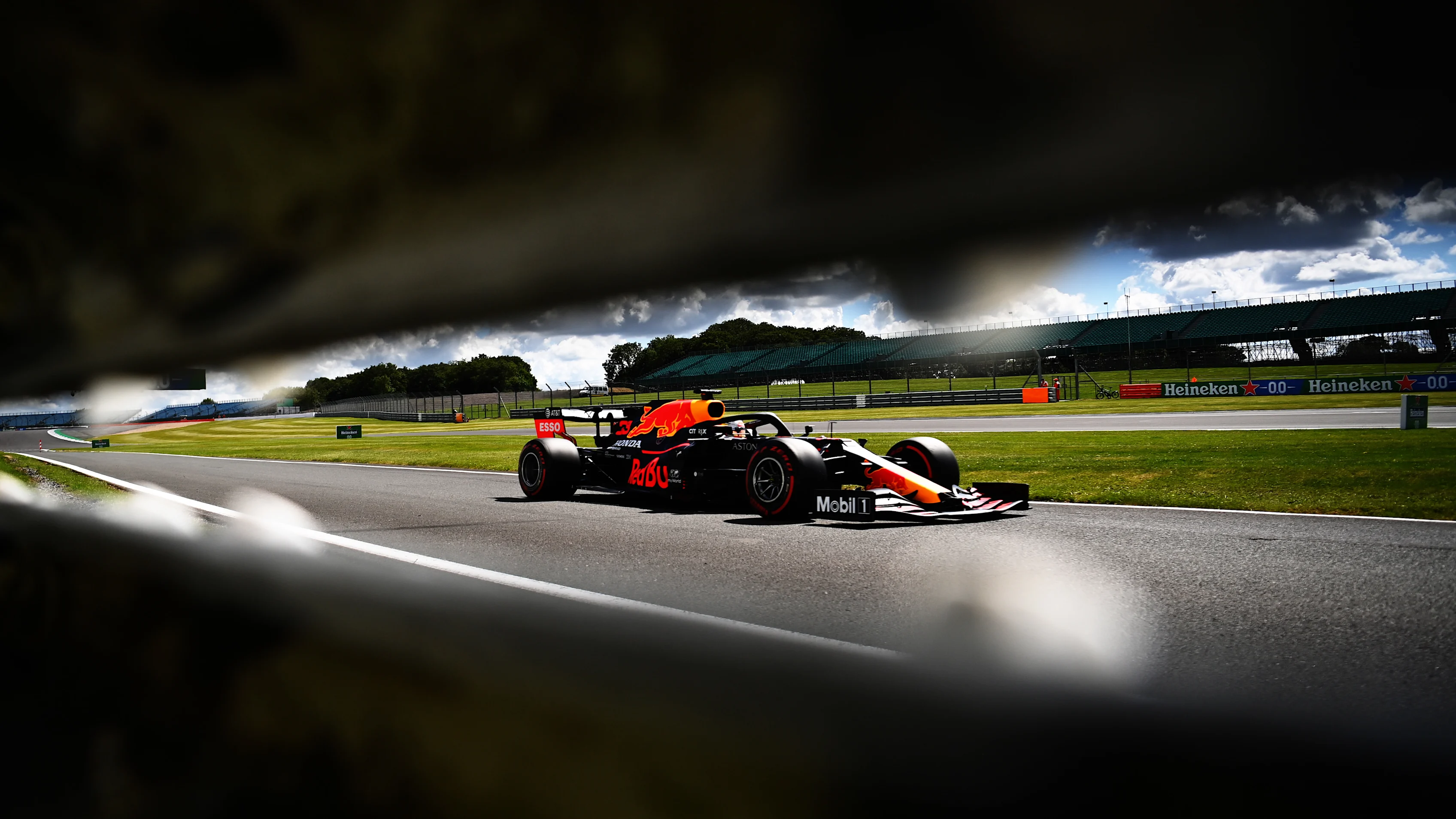NORTHAMPTON, ENGLAND - AUGUST 01: Max Verstappen of the Netherlands driving the (33) Aston Martin
