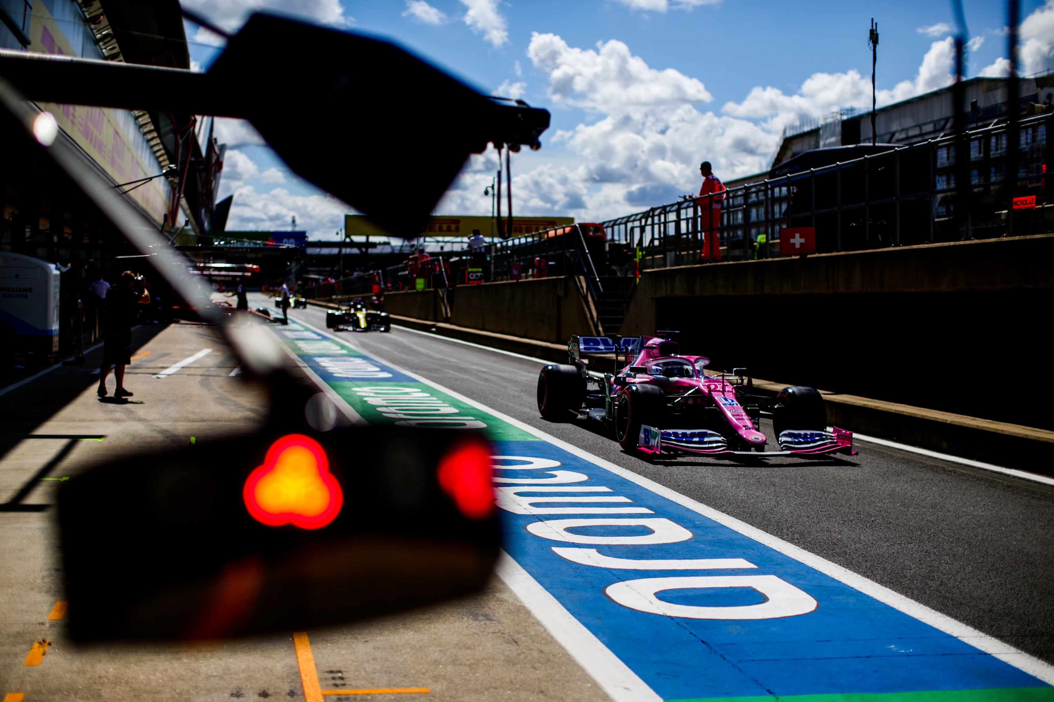 NORTHAMPTON, ENGLAND - AUGUST 01: Nico Hulkenberg of Germany and Racing Point during qualifying for