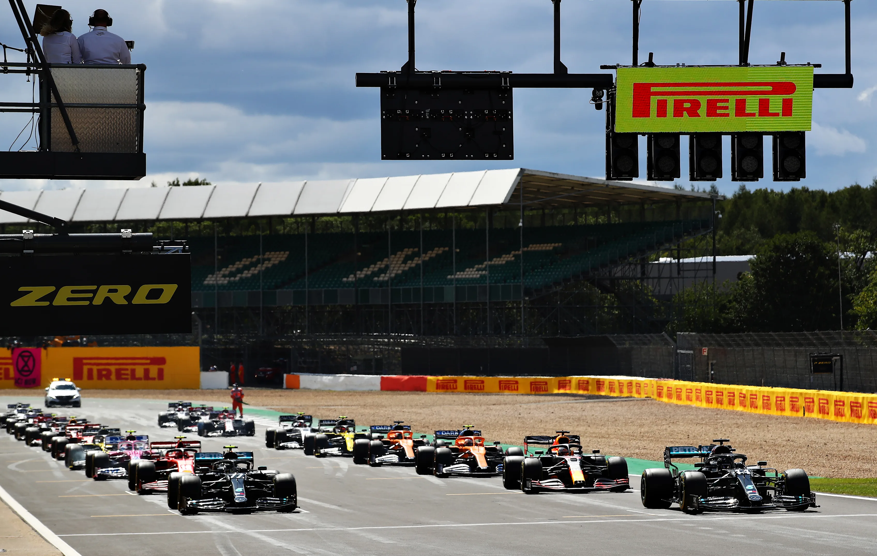 NORTHAMPTON, ENGLAND - AUGUST 02: Lewis Hamilton of Great Britain driving the (44) Mercedes AMG