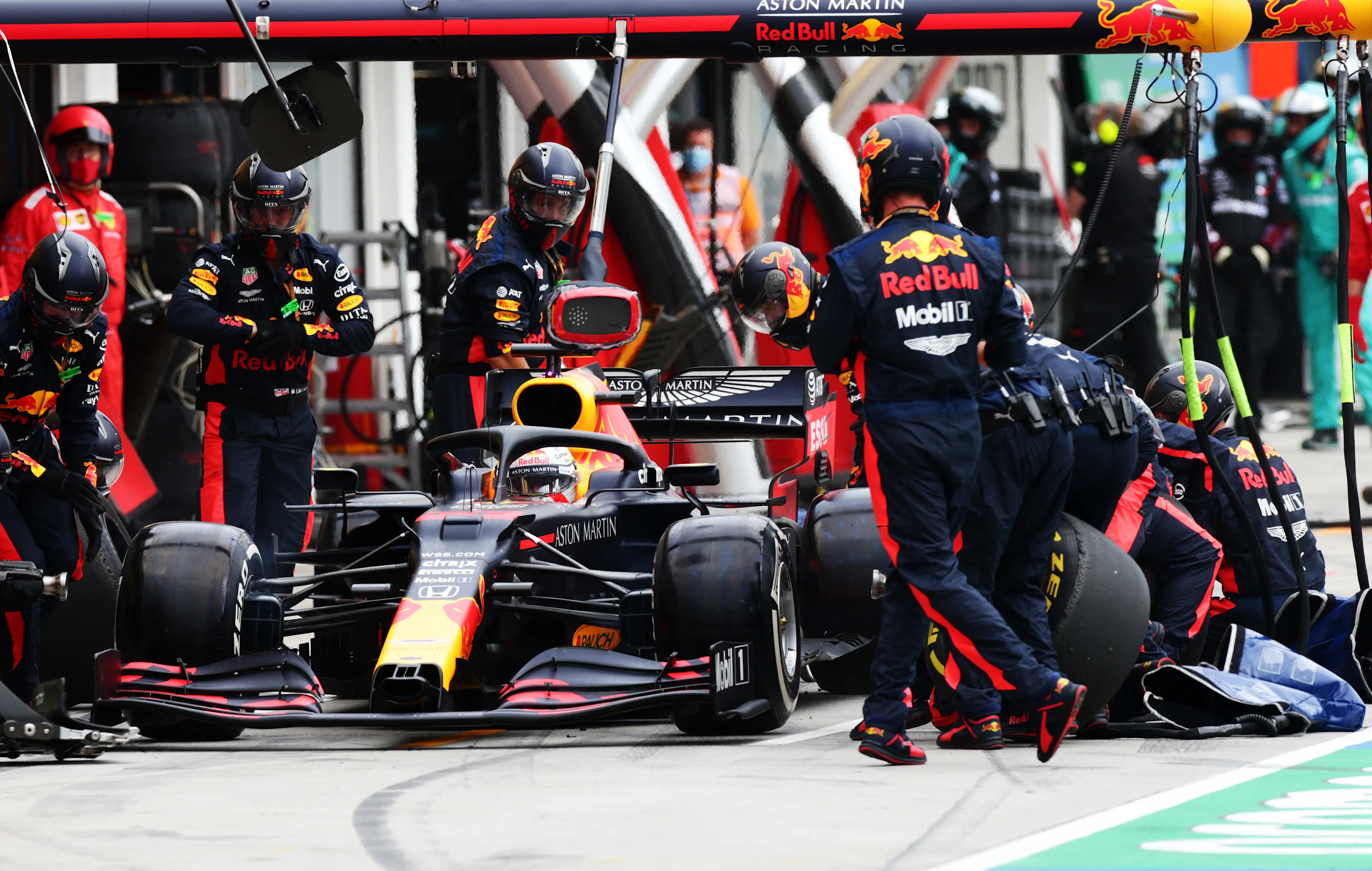 BUDAPEST, HUNGARY - JULY 19: Max Verstappen of the Netherlands driving the (33) Aston Martin Red