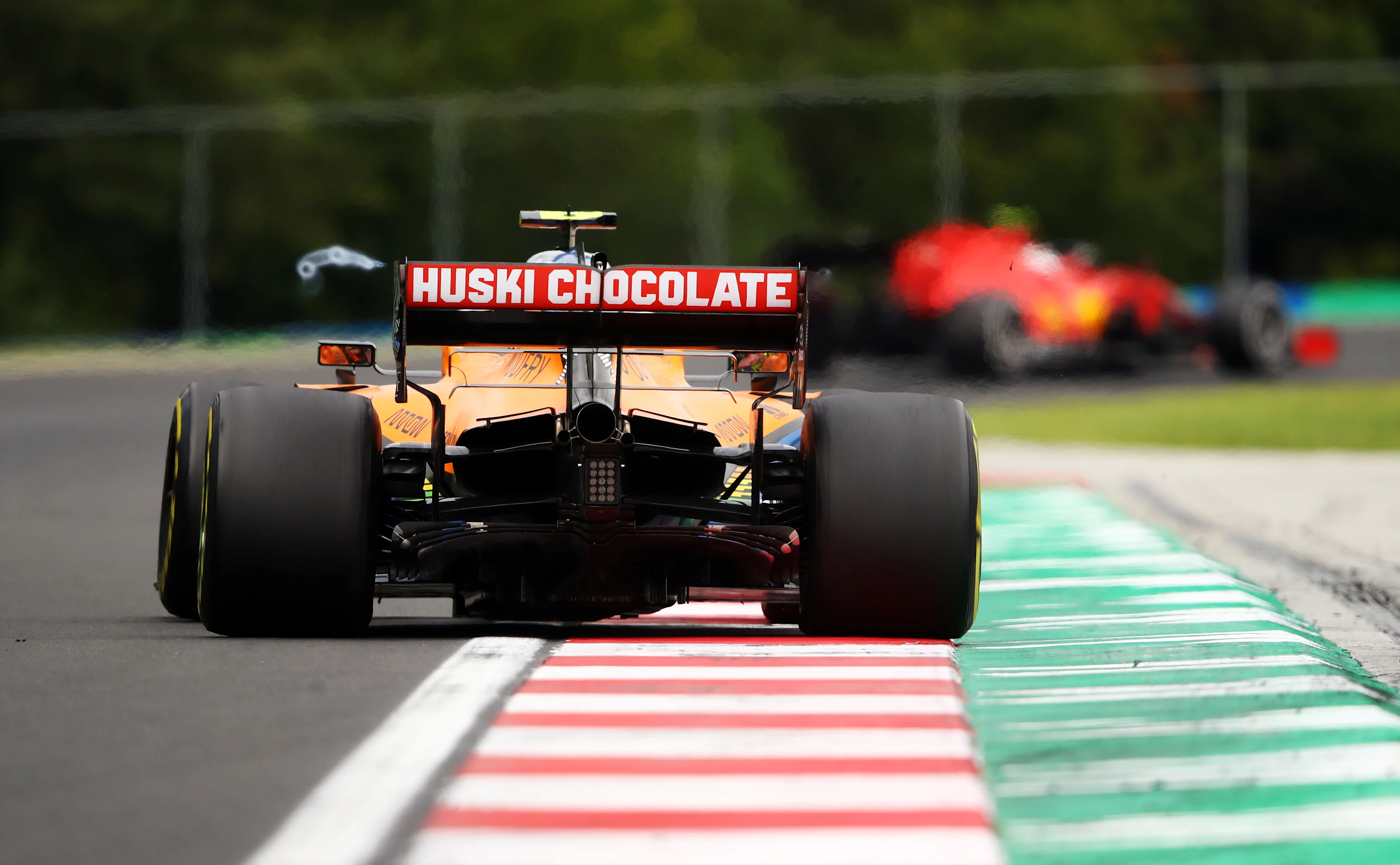 BUDAPEST, HUNGARY - JULY 19: Lando Norris of Great Britain driving the (4) McLaren F1 Team MCL35