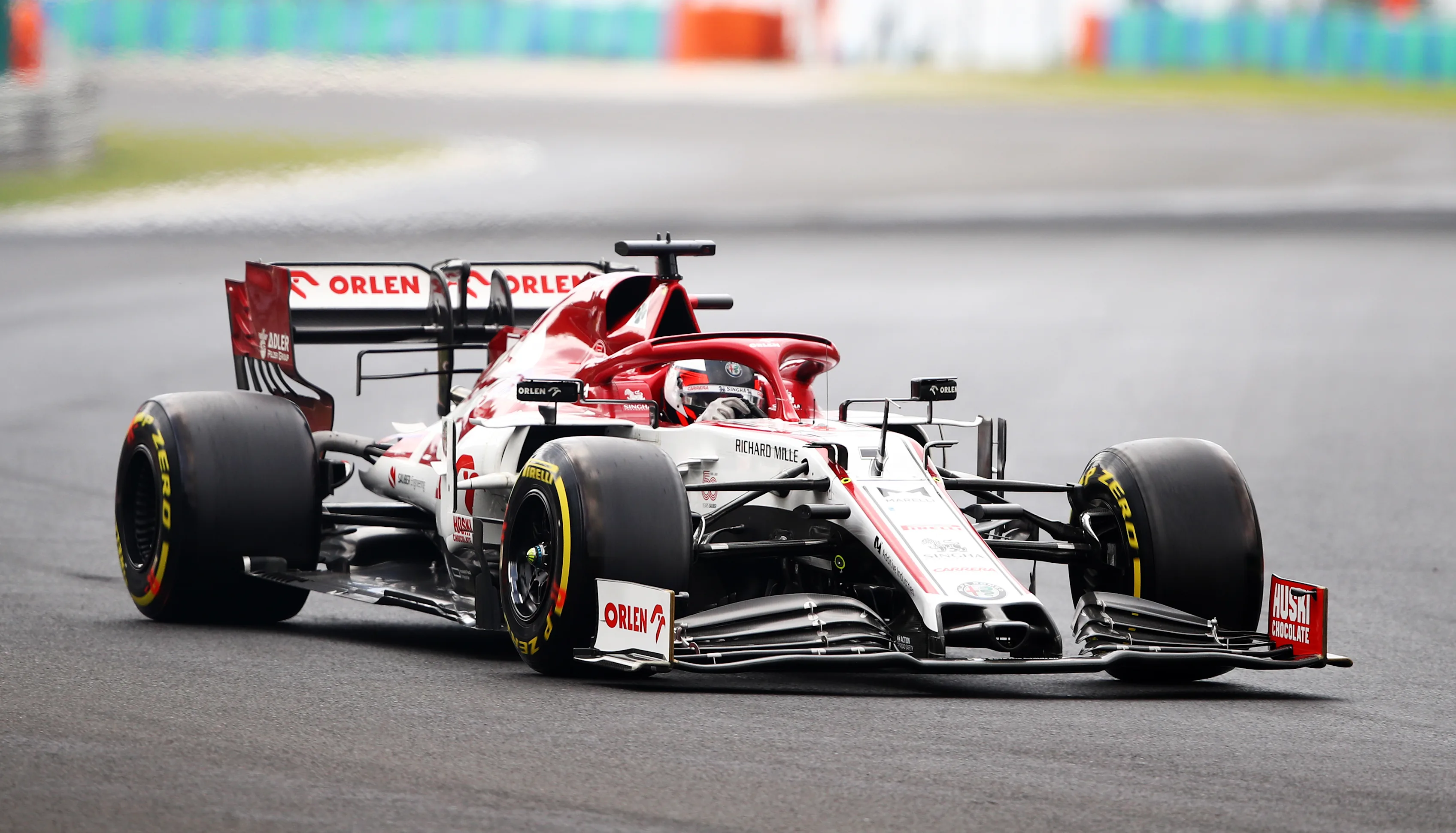 BUDAPEST, HUNGARY - JULY 19: Kimi Raikkonen of Finland driving the (7) Alfa Romeo Racing C39 Ferrari on track during the Formula One Grand Prix of Hungary at Hungaroring on July 19, 2020 in Budapest, Hungary. (Photo by Bryn Lennon/Getty Images)