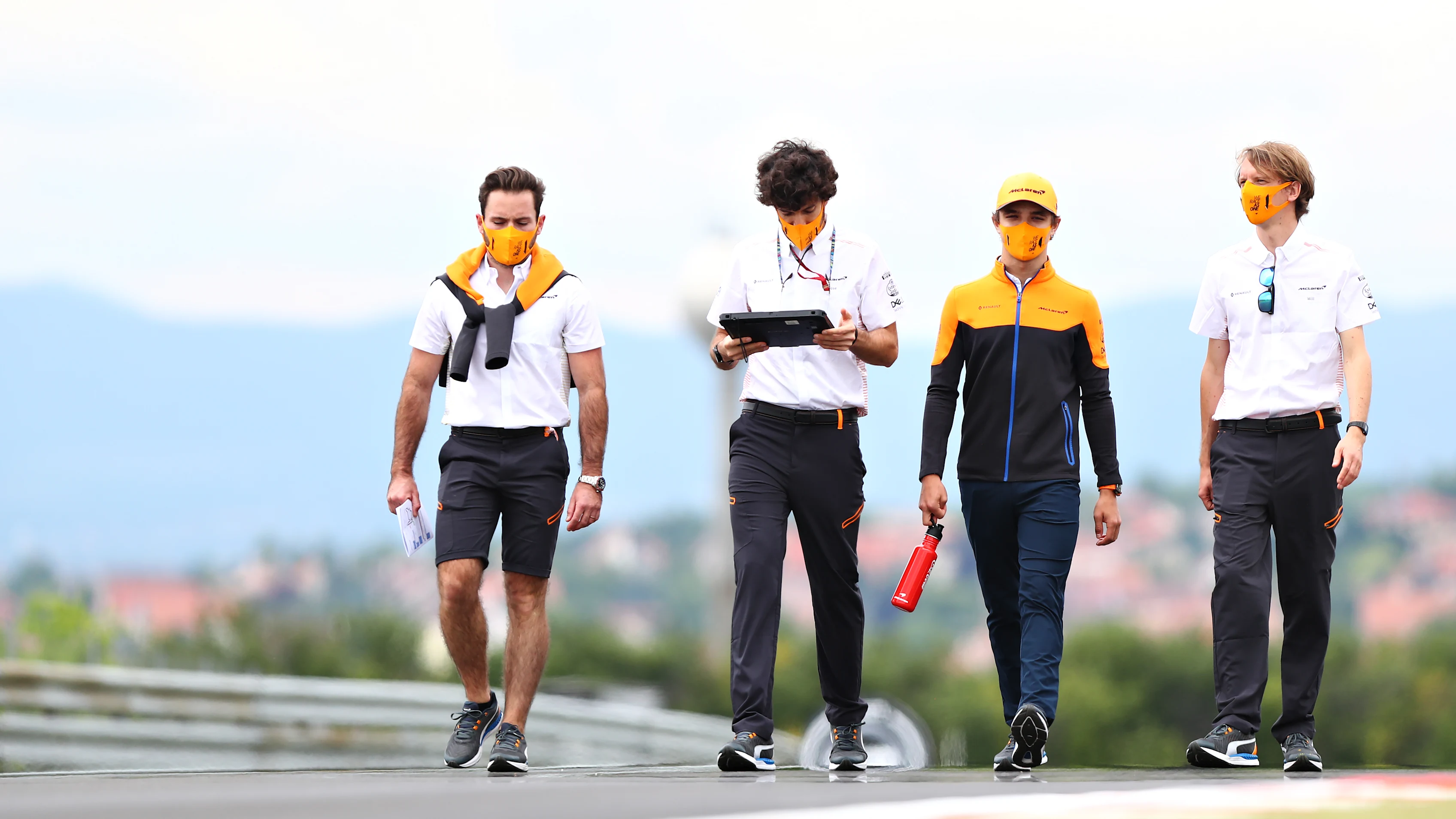 BUDAPEST, HUNGARY - JULY 16: Lando Norris of Great Britain and McLaren F1 walks the track during