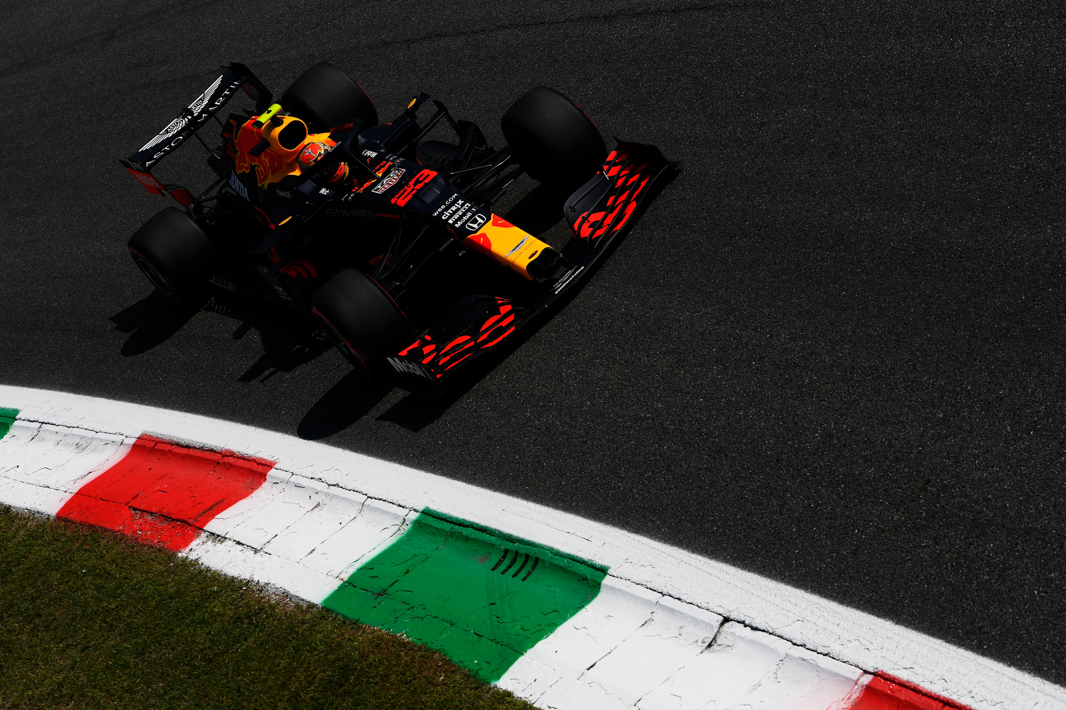 MONZA, ITALY - SEPTEMBER 04: Alexander Albon of Thailand driving the (23) Aston Martin Red Bull