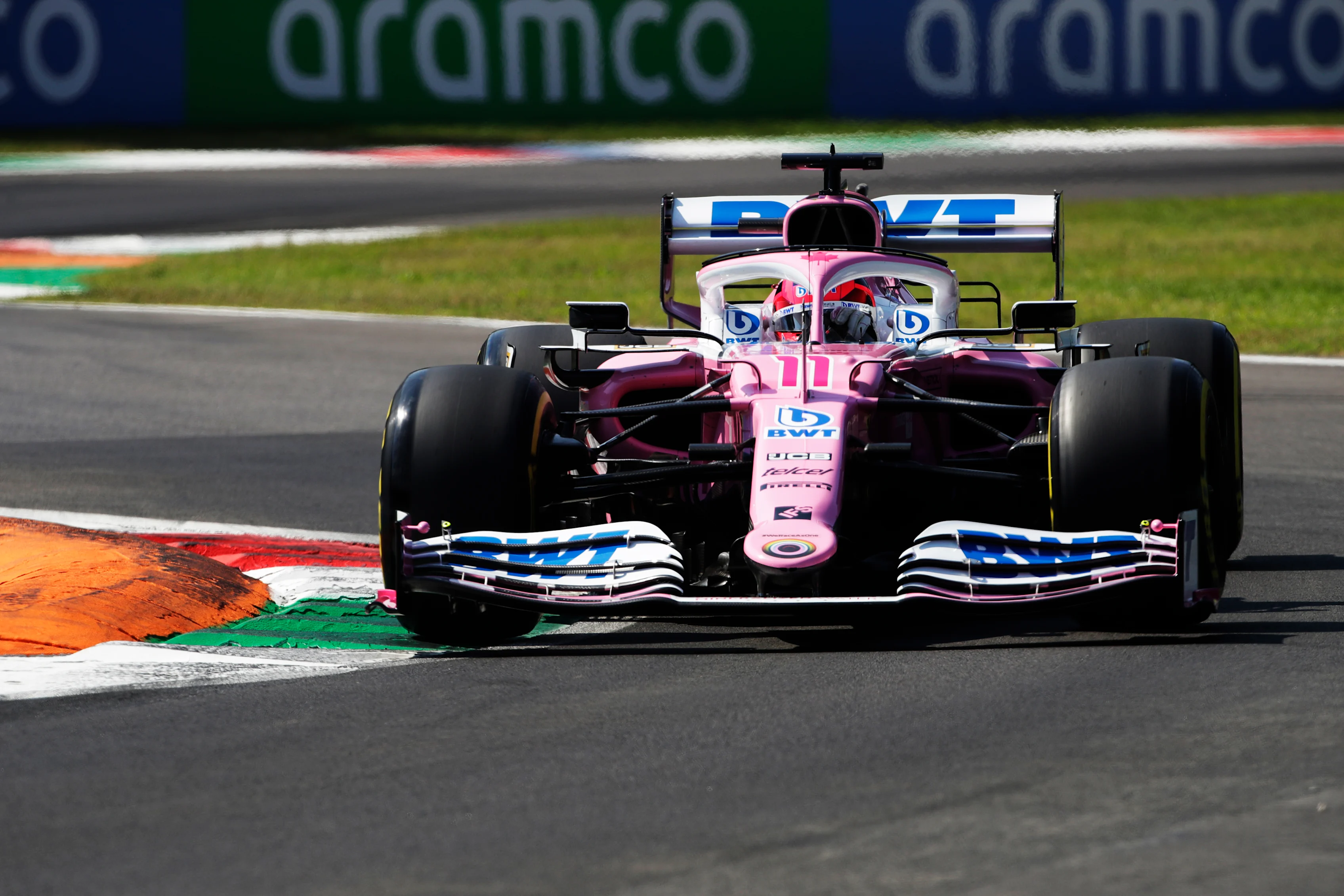MONZA, ITALY - SEPTEMBER 05: Sergio Perez of Mexico driving the (11) Racing Point RP20 Mercedes
