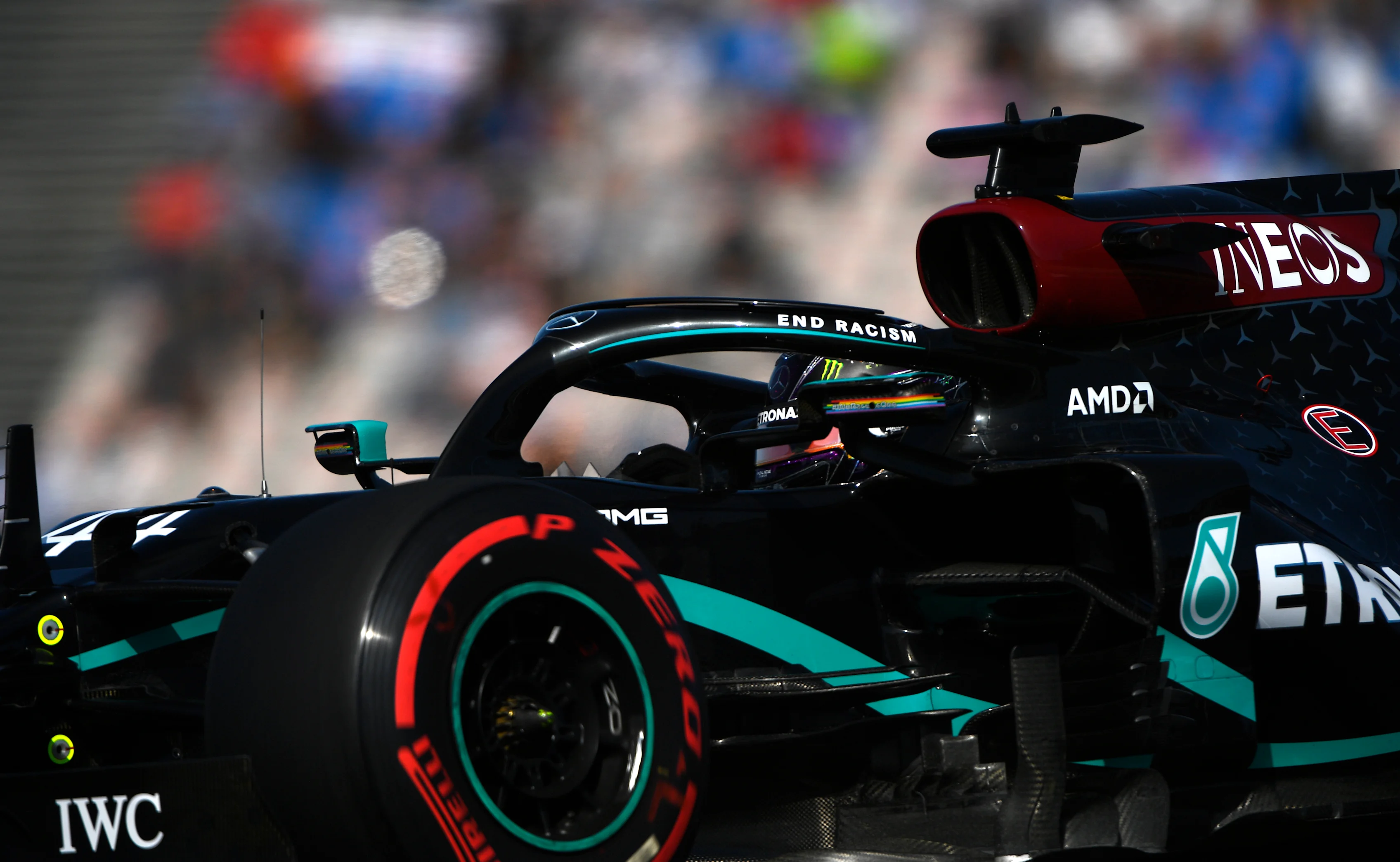 PORTIMAO, PORTUGAL - OCTOBER 24: Lewis Hamilton of Great Britain driving the (44) Mercedes AMG