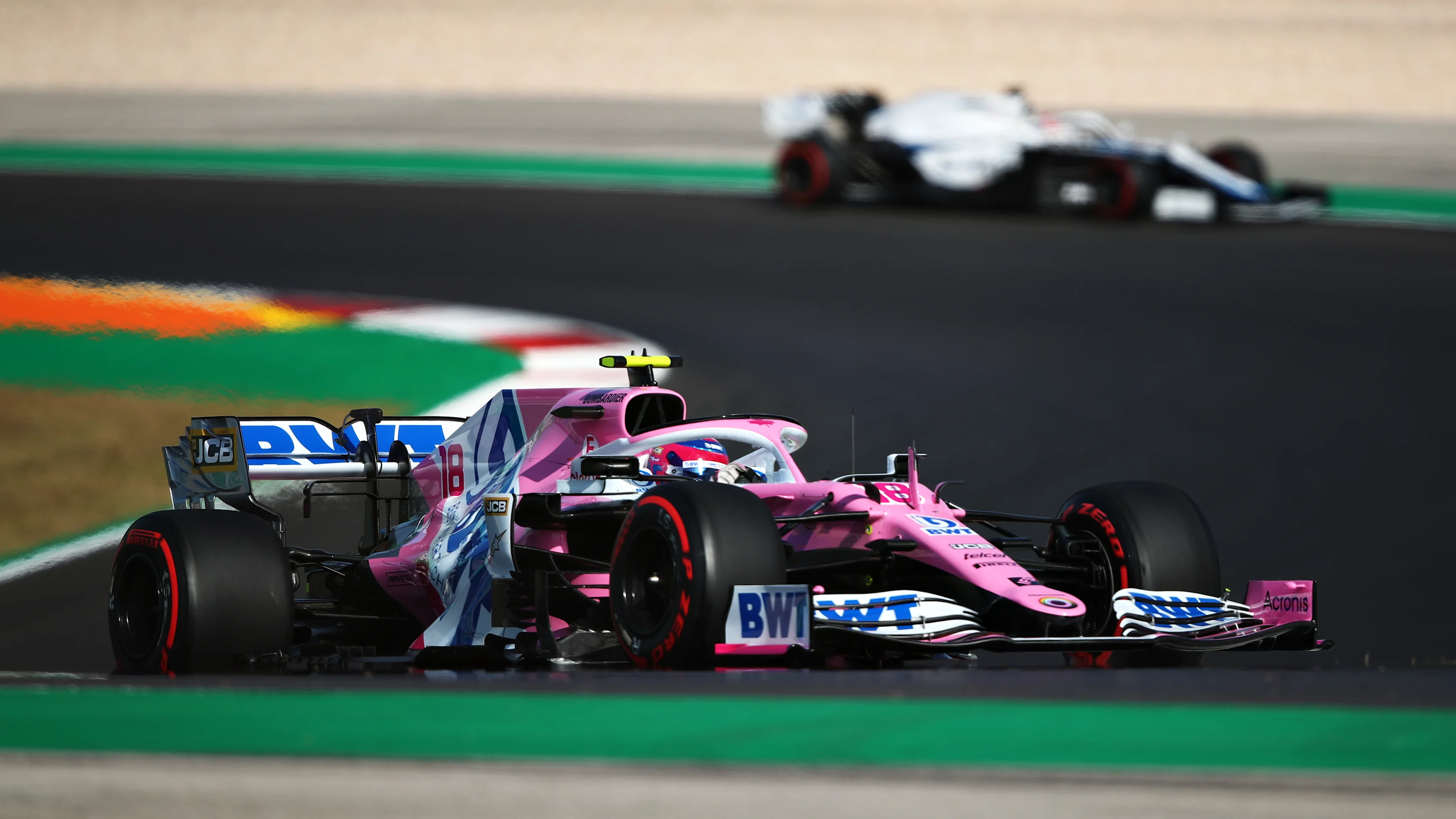 PORTIMAO, PORTUGAL - OCTOBER 24: Lance Stroll of Canada driving the (18) Racing Point RP20 Mercedes