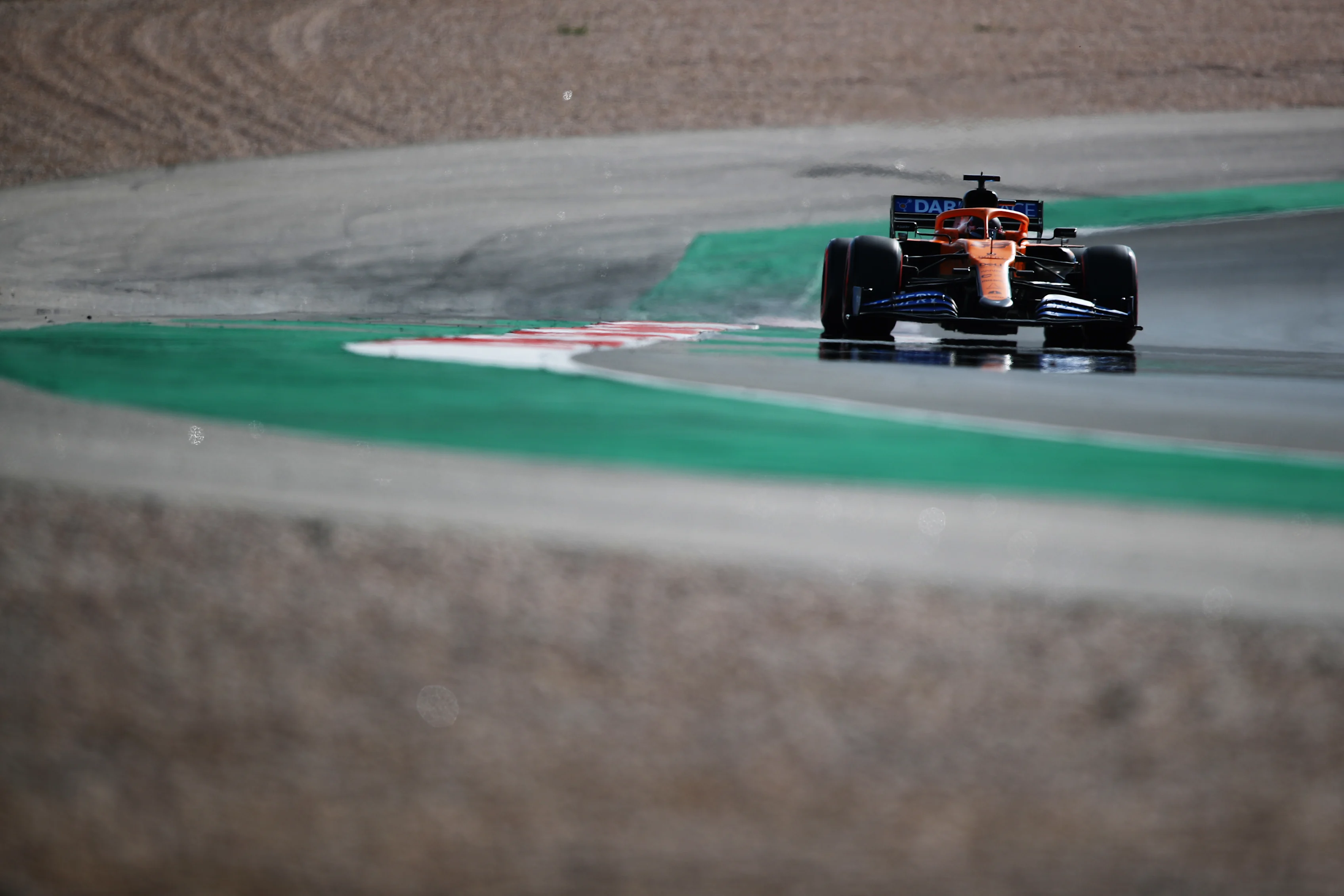 PORTIMAO, PORTUGAL - OCTOBER 24: Carlos Sainz of Spain driving the (55) McLaren F1 Team MCL35 Renault on track during qualifying ahead of the F1 Grand Prix of Portugal at Autodromo Internacional do Algarve on October 24, 2020 in Portimao, Portugal. (Photo by Joe Portlock/Getty Images)