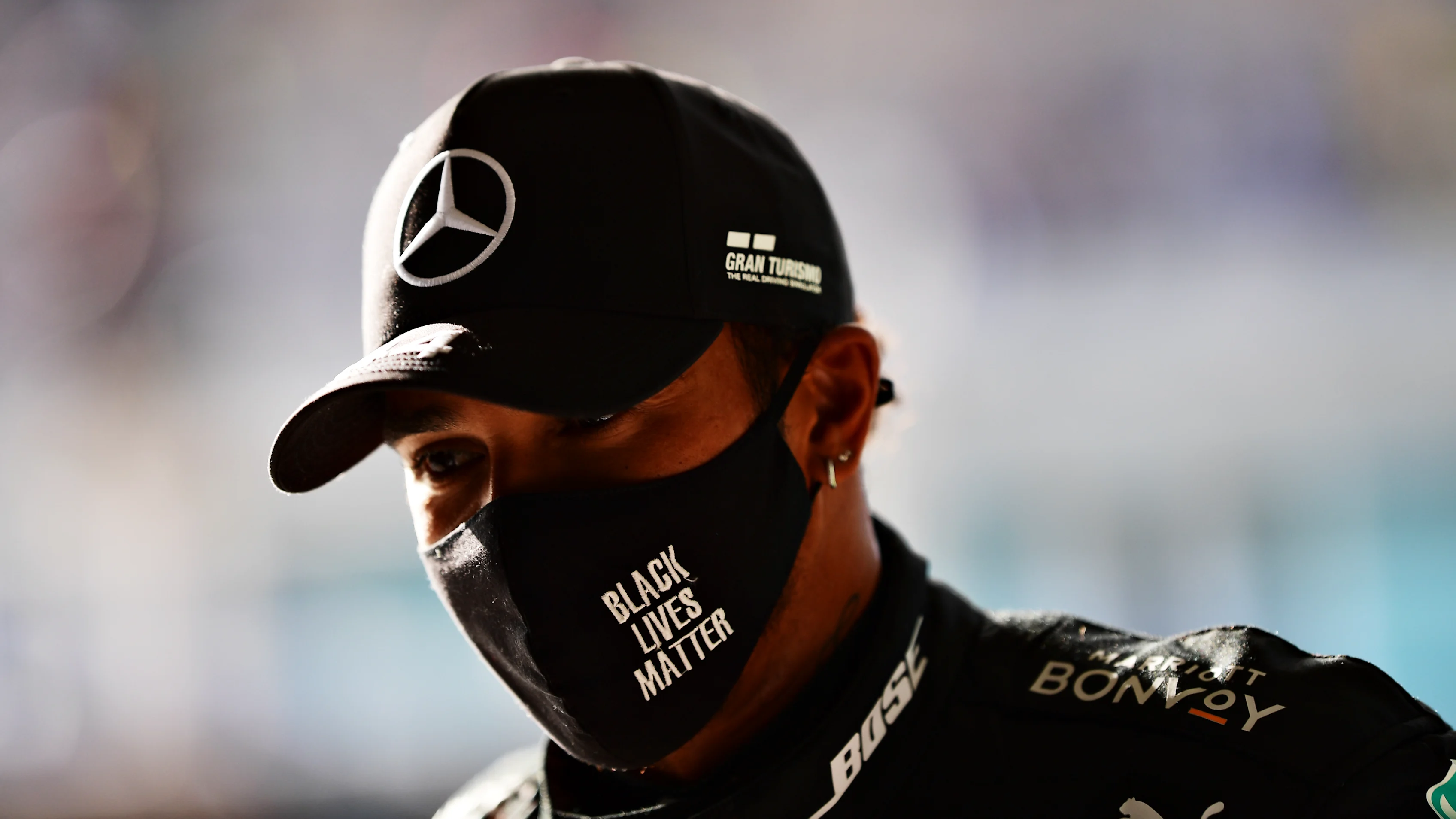 PORTIMAO, PORTUGAL - OCTOBER 24: Pole position qualifier Lewis Hamilton of Great Britain and