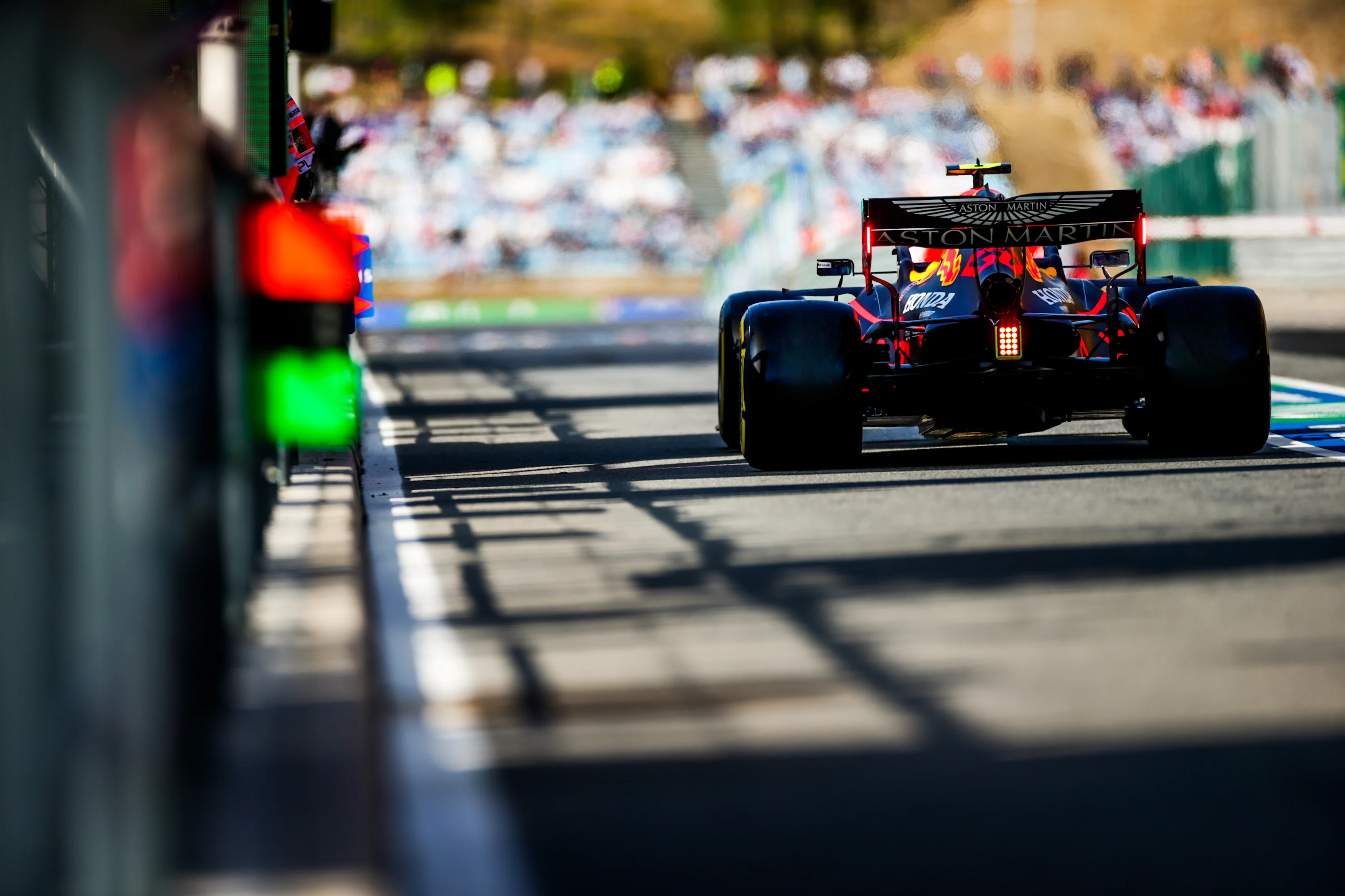 PORTIMAO, PORTUGAL - OCTOBER 24: Alex Albon of Red Bull Racing and Thailand  during qualifying ahead of the F1 Grand Prix of Portugal at Autodromo Internacional do Algarve on October 24, 2020 in Portimao, Portugal. (Photo by Peter Fox/Getty Images)
