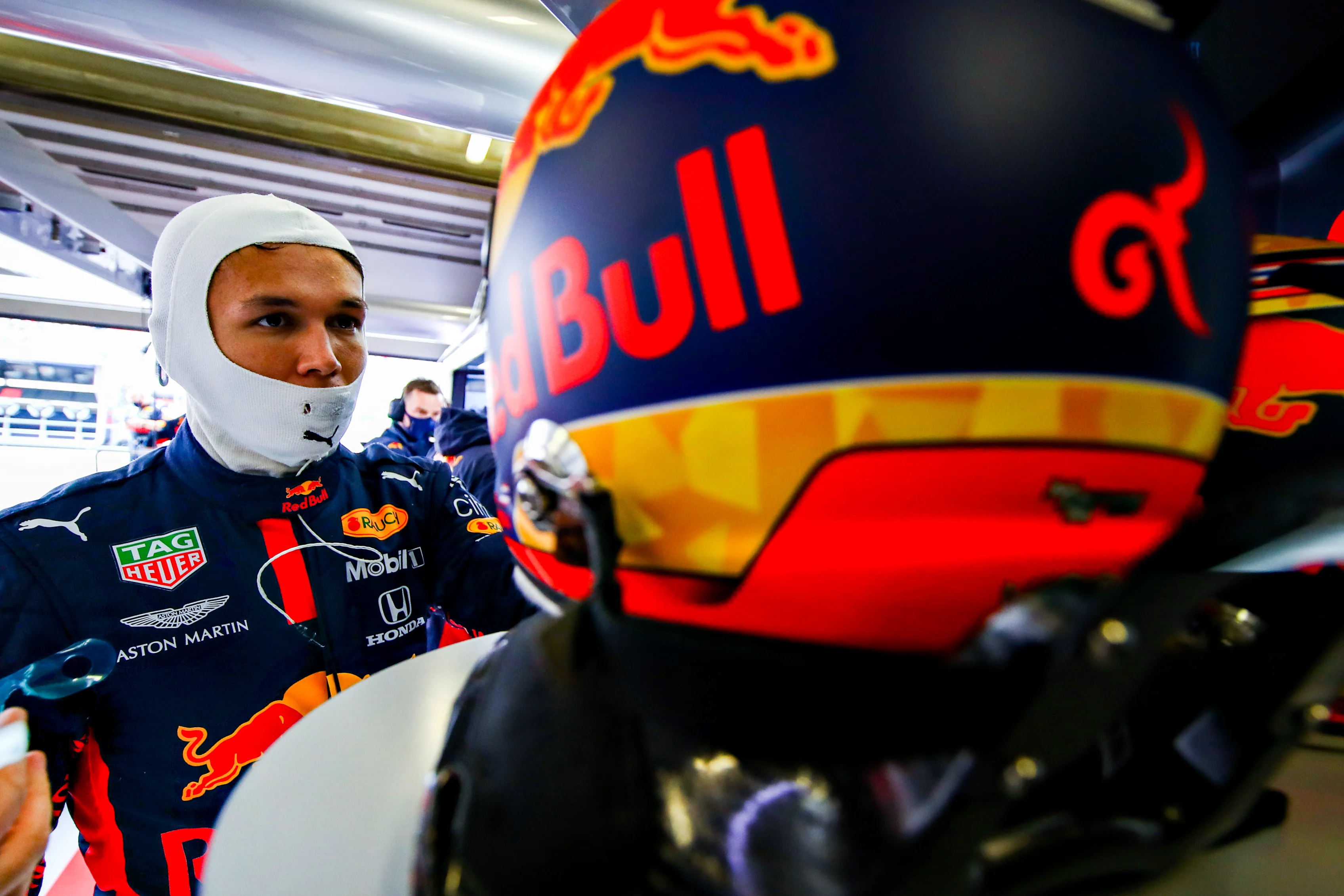 PORTIMAO, PORTUGAL - OCTOBER 25: Alexander Albon of Thailand and Red Bull Racing prepares to drive