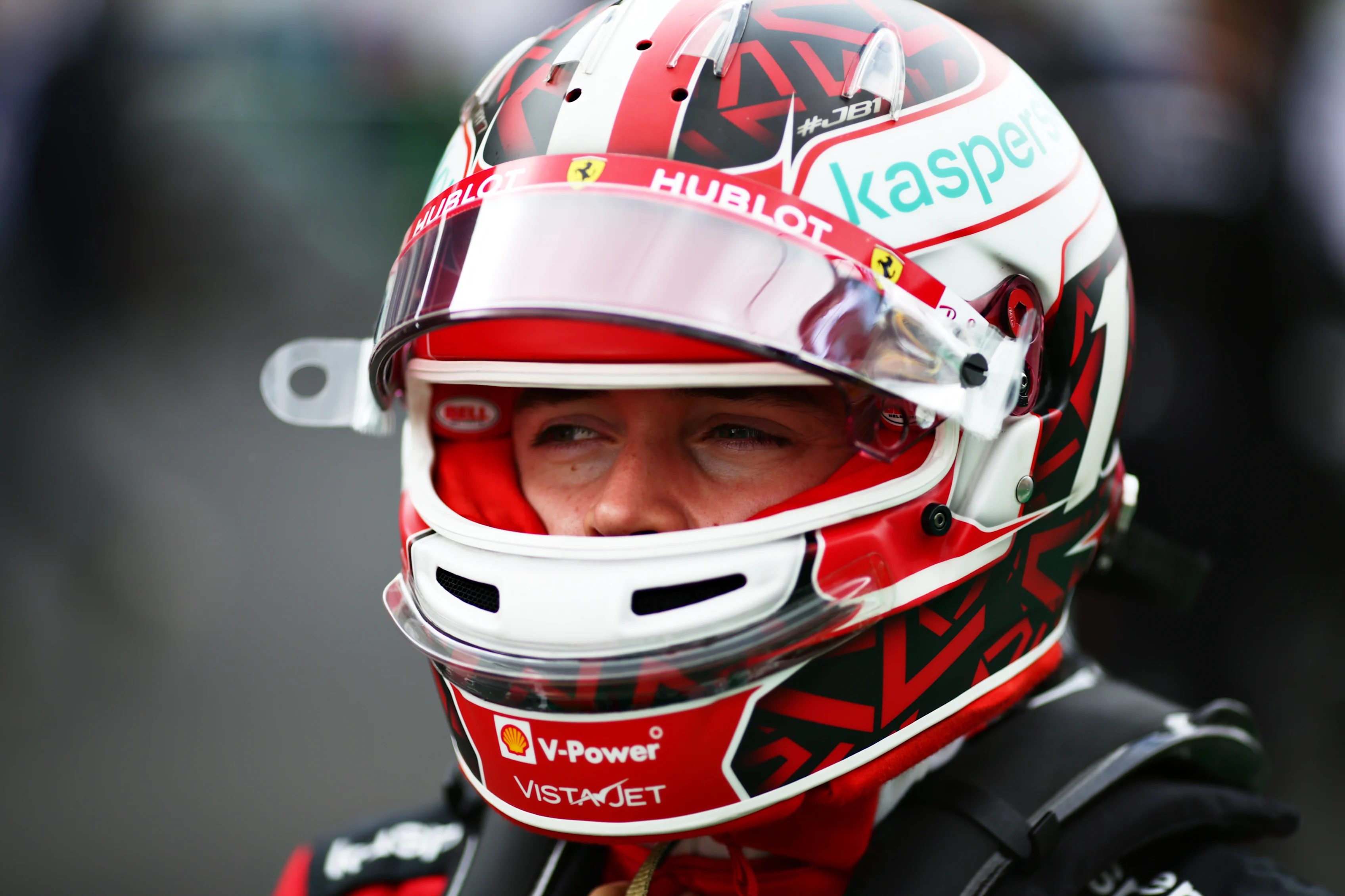 PORTIMAO, PORTUGAL - OCTOBER 25: Charles Leclerc of Monaco and Ferrari prepares to drive on the
