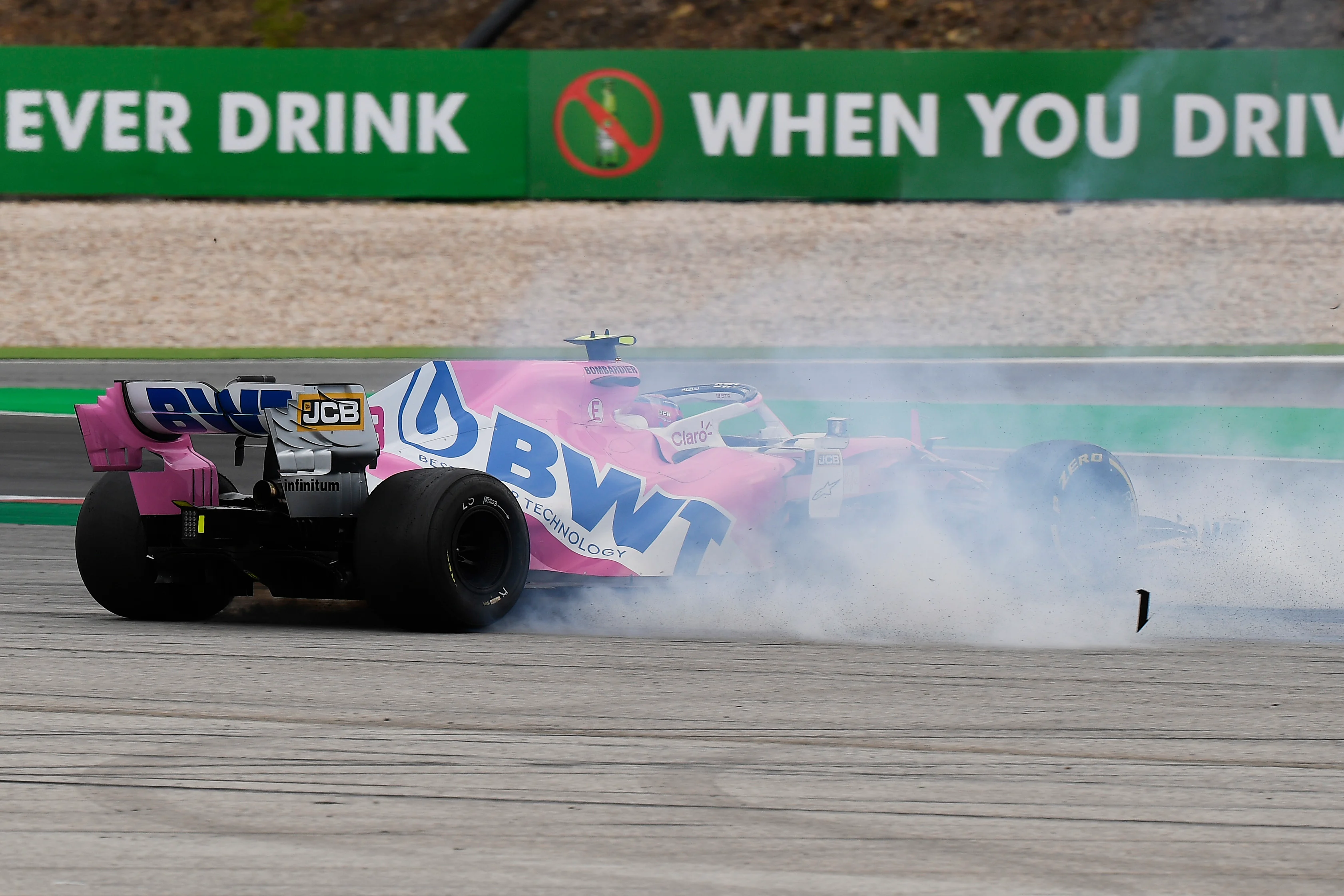 PORTIMAO, PORTUGAL - OCTOBER 25: Lance Stroll of Canada driving the (18) Racing Point RP20 Mercedes