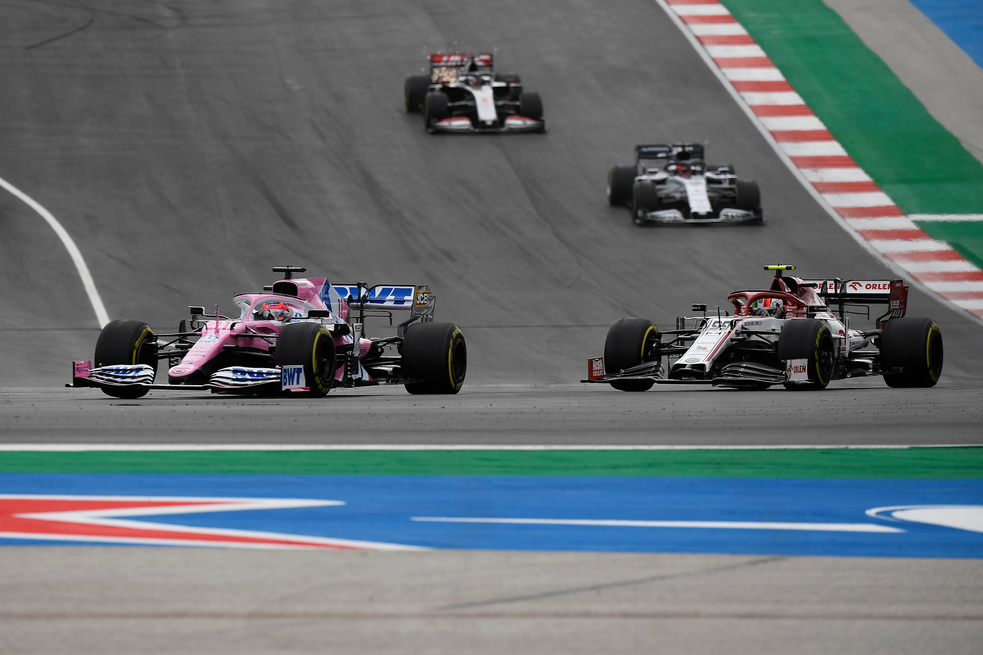 PORTIMAO, PORTUGAL - OCTOBER 25: Sergio Perez of Mexico driving the (11) Racing Point RP20 Mercedes