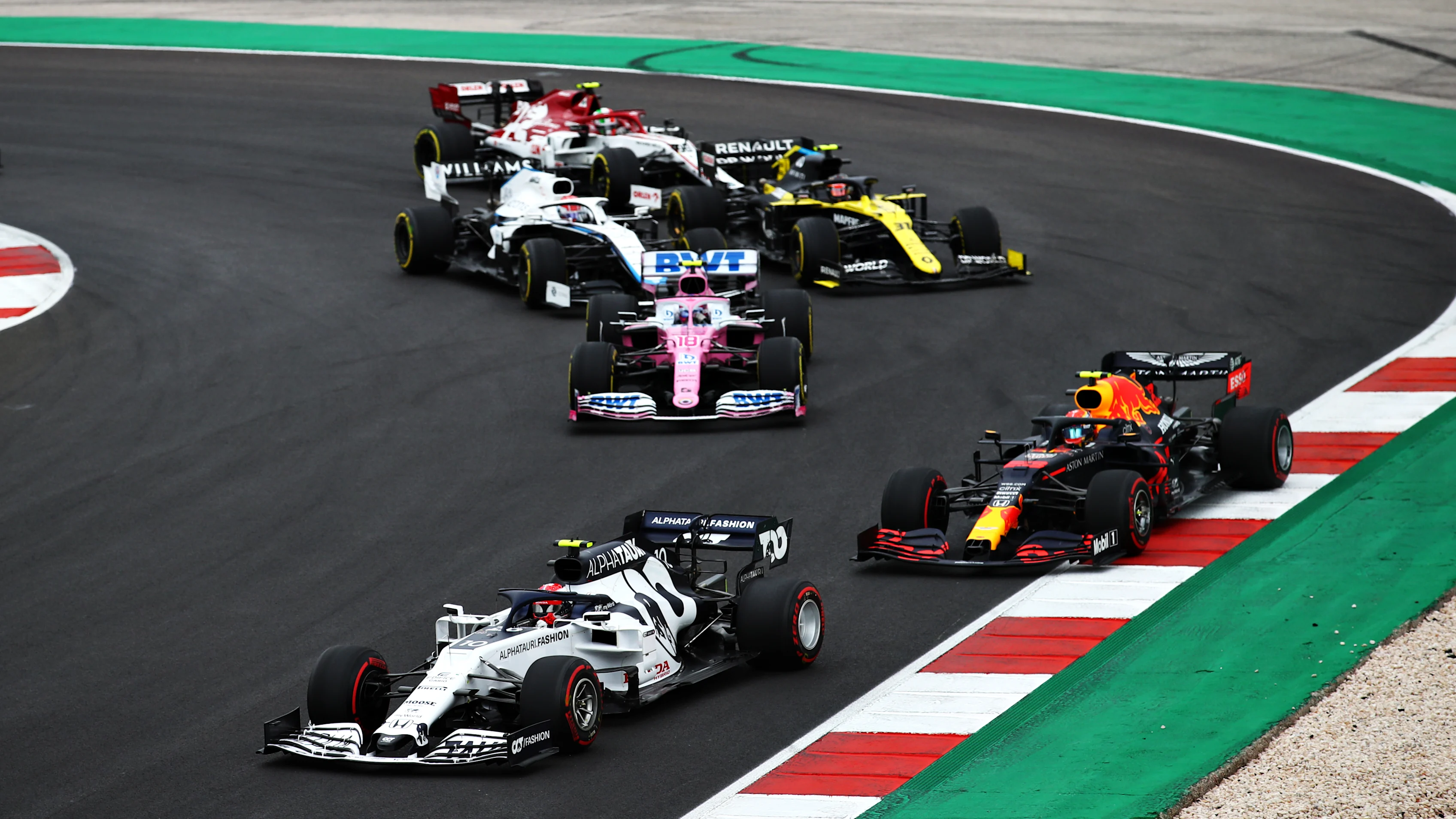 PORTIMAO, PORTUGAL - OCTOBER 25: Pierre Gasly of France driving the (10) Scuderia AlphaTauri AT01