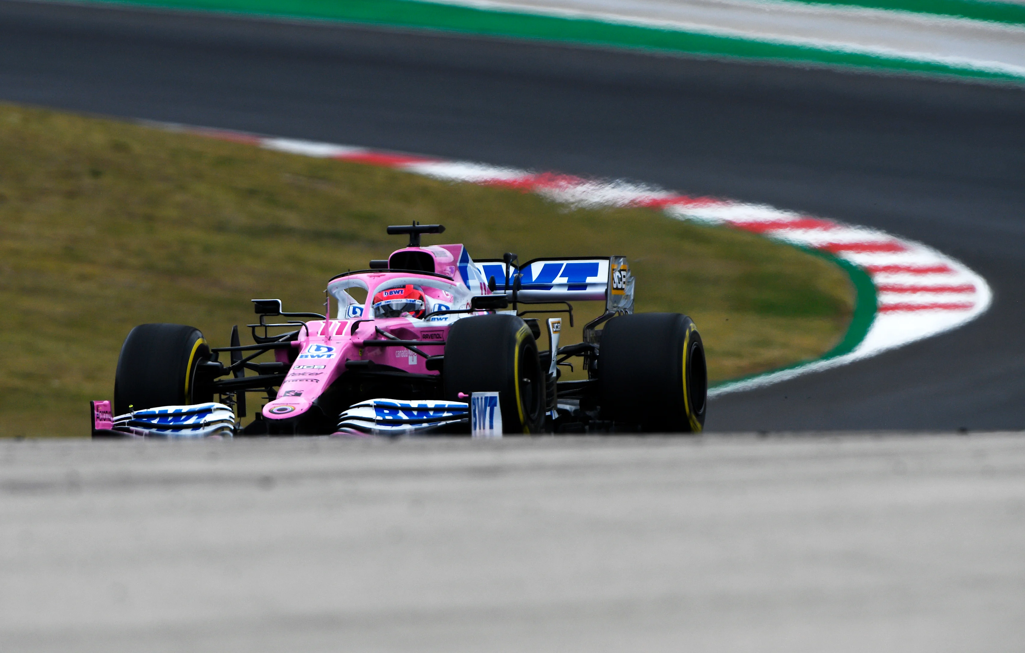 PORTIMAO, PORTUGAL - OCTOBER 25: Sergio Perez of Mexico driving the (11) Racing Point RP20 Mercedes