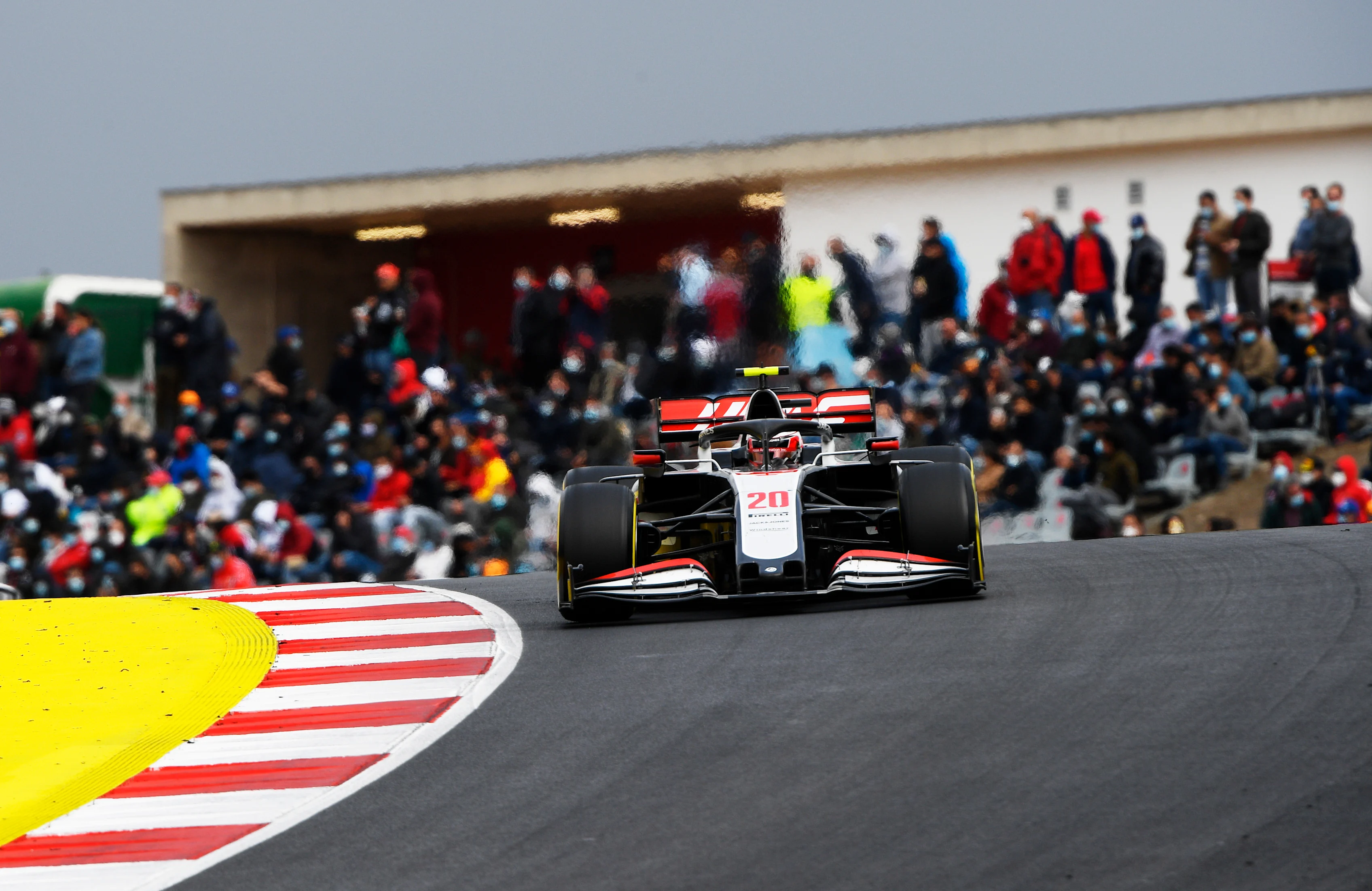 PORTIMAO, PORTUGAL - OCTOBER 25: Kevin Magnussen of Denmark driving the (20) Haas F1 Team VF-20