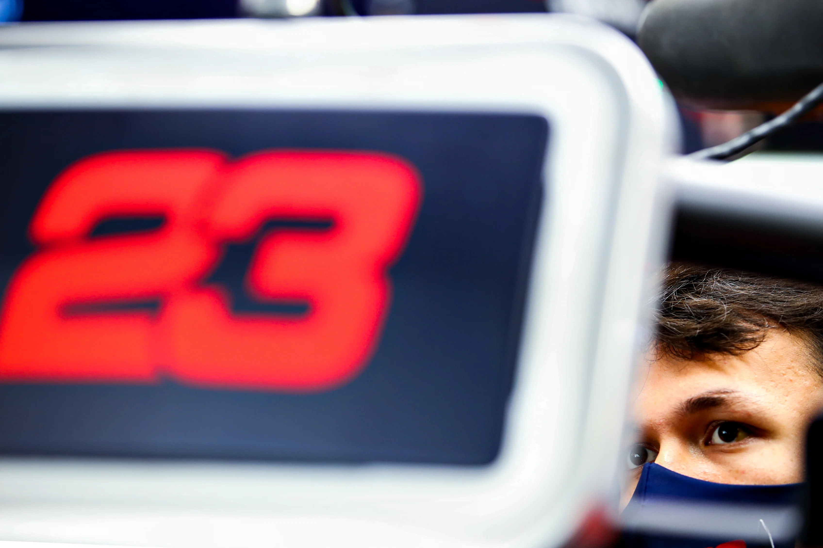 PORTIMAO, PORTUGAL - OCTOBER 25: Alexander Albon of Thailand and Red Bull Racing prepares to drive