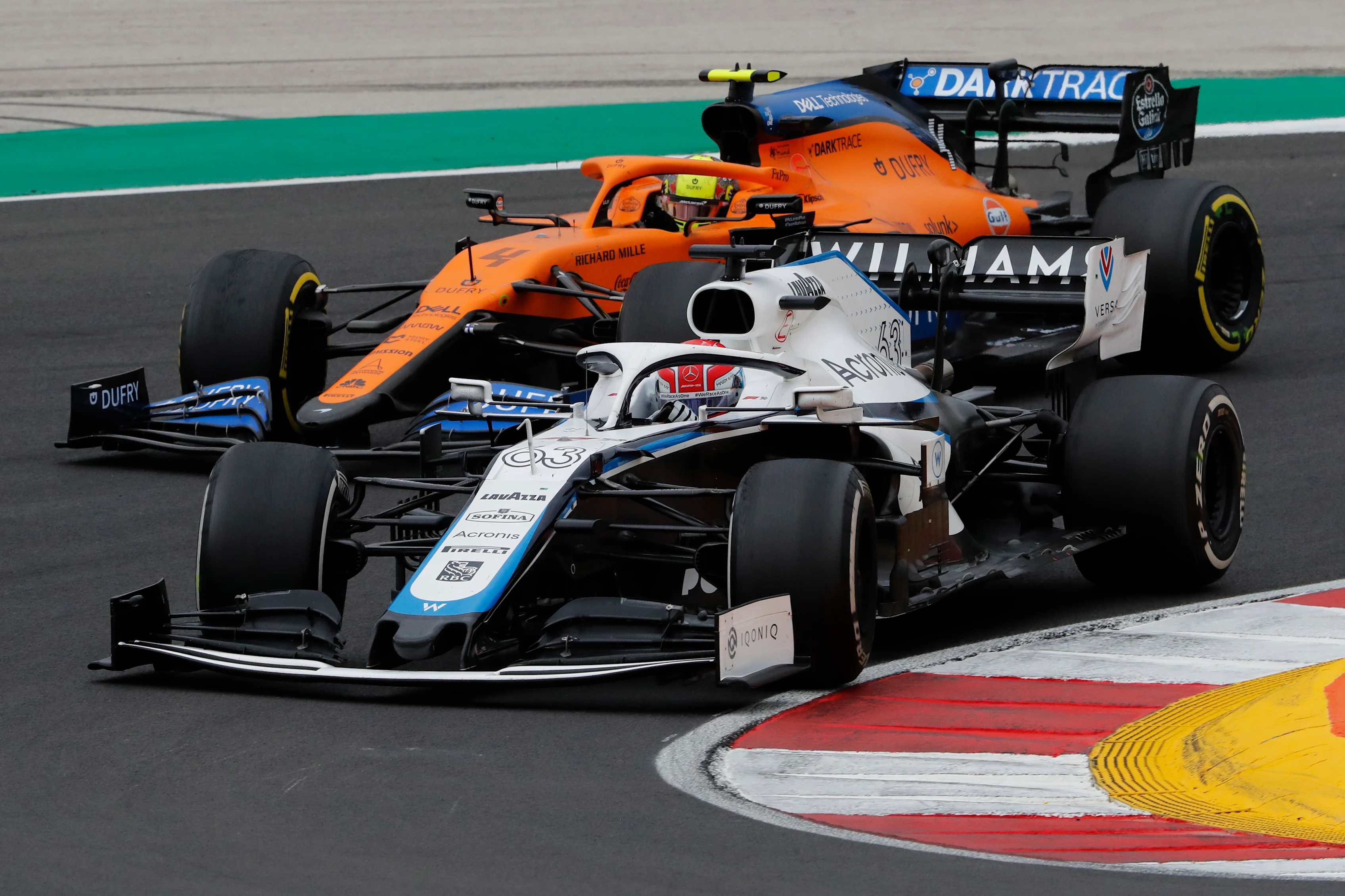PORTIMAO, PORTUGAL - OCTOBER 25: George Russell of Great Britain driving the (63) Williams Racing