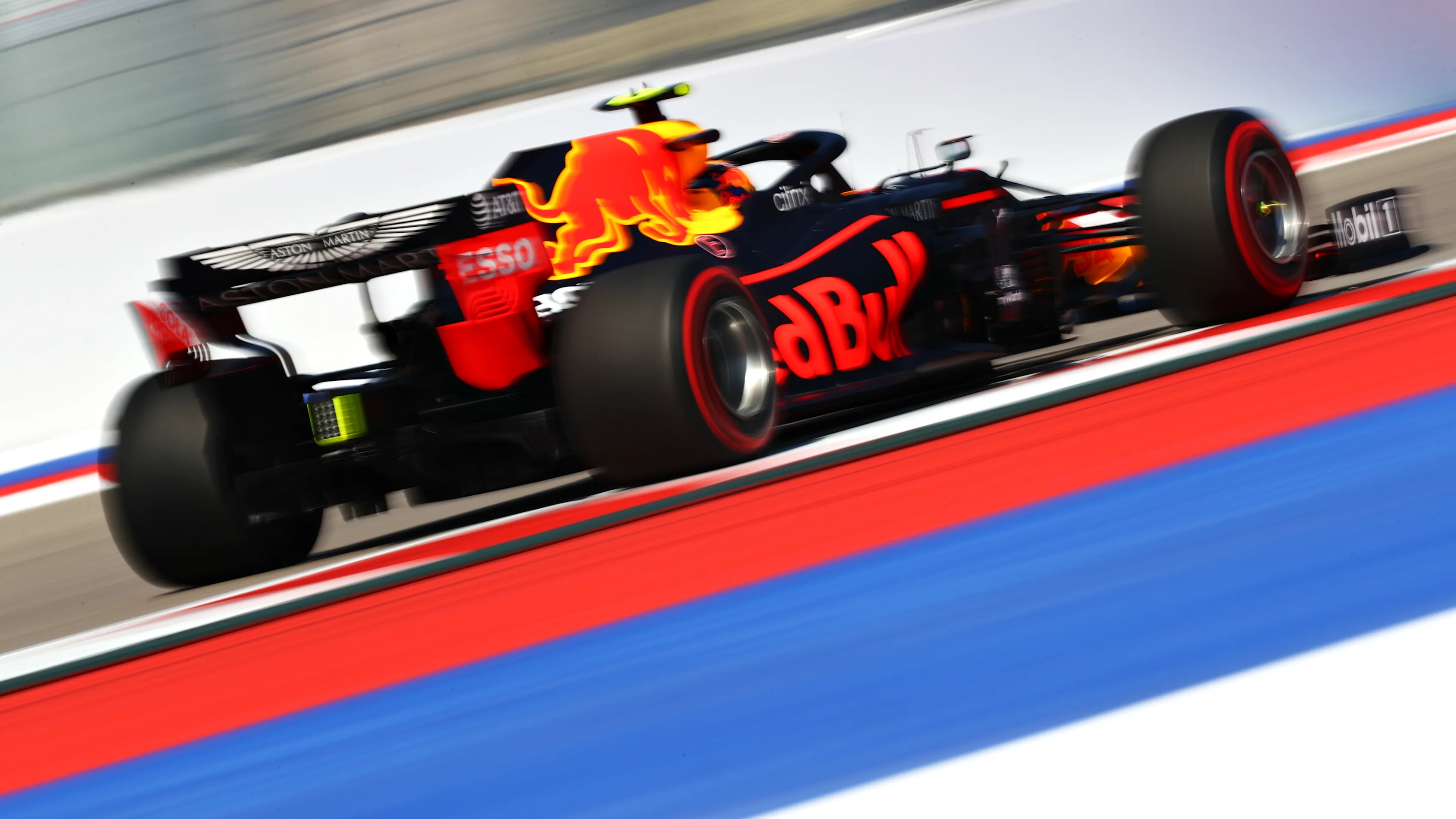 SOCHI, RUSSIA - SEPTEMBER 25: Alexander Albon of Thailand driving the (23) Aston Martin Red Bull