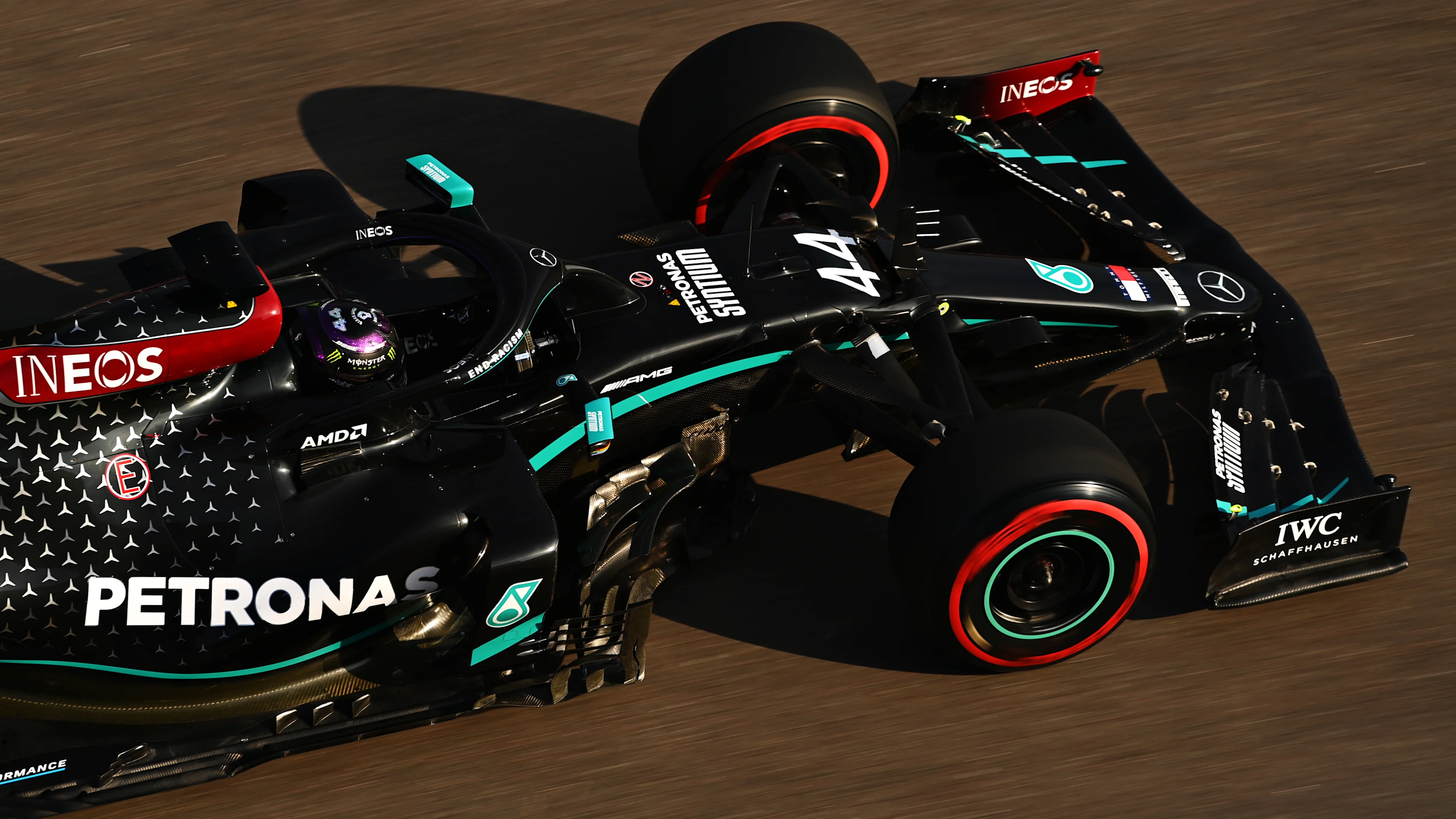 SOCHI, RUSSIA - SEPTEMBER 25: Lewis Hamilton of Great Britain driving the (44) Mercedes AMG Petronas F1 Team Mercedes W11 during practice ahead of the F1 Grand Prix of Russia at Sochi Autodrom on September 25, 2020 in Sochi, Russia. (Photo by Clive Mason - Formula 1/Formula 1 via Getty Images)