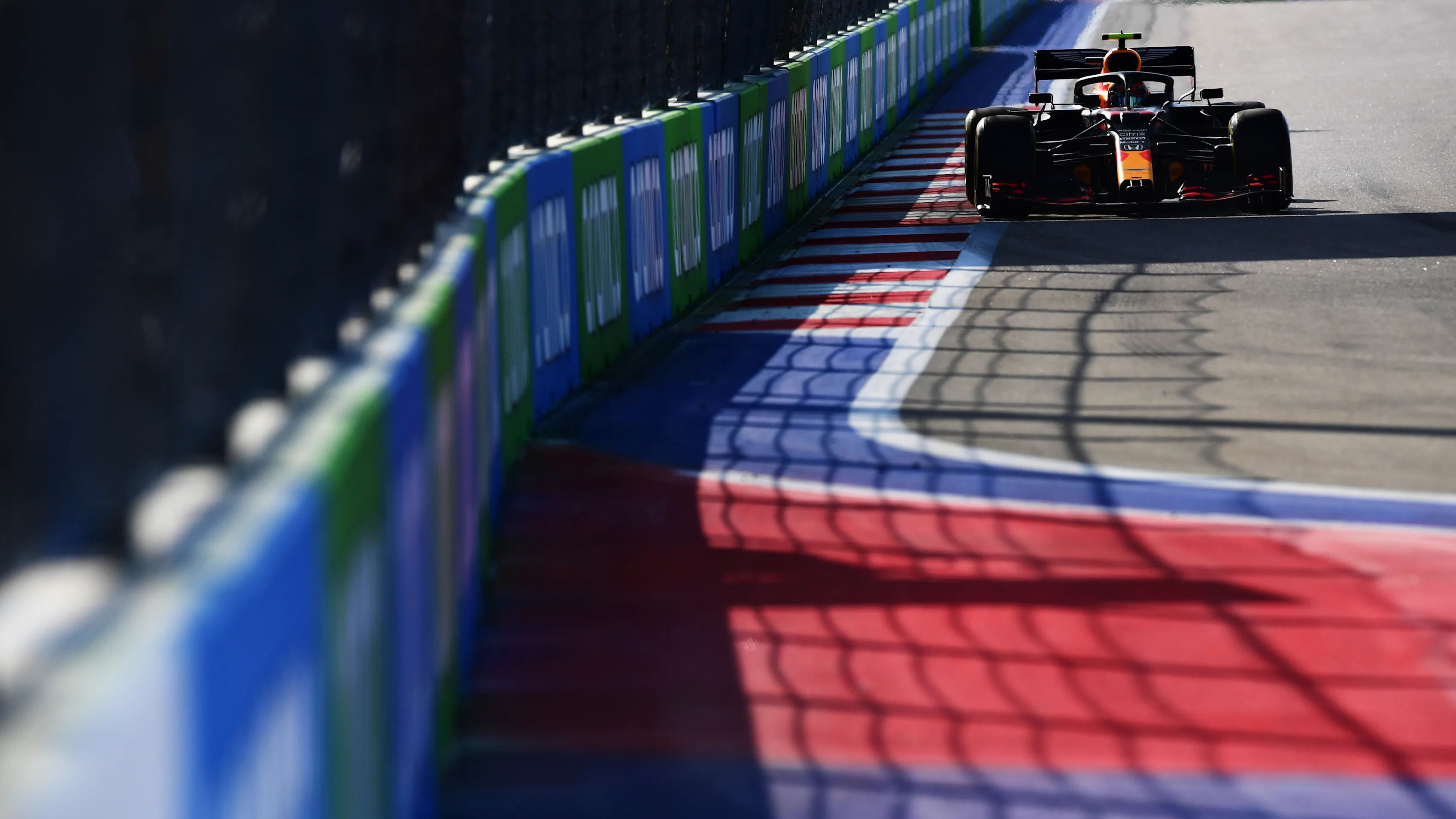 SOCHI, RUSSIA - SEPTEMBER 25: Alexander Albon of Thailand driving the (23) Aston Martin Red Bull