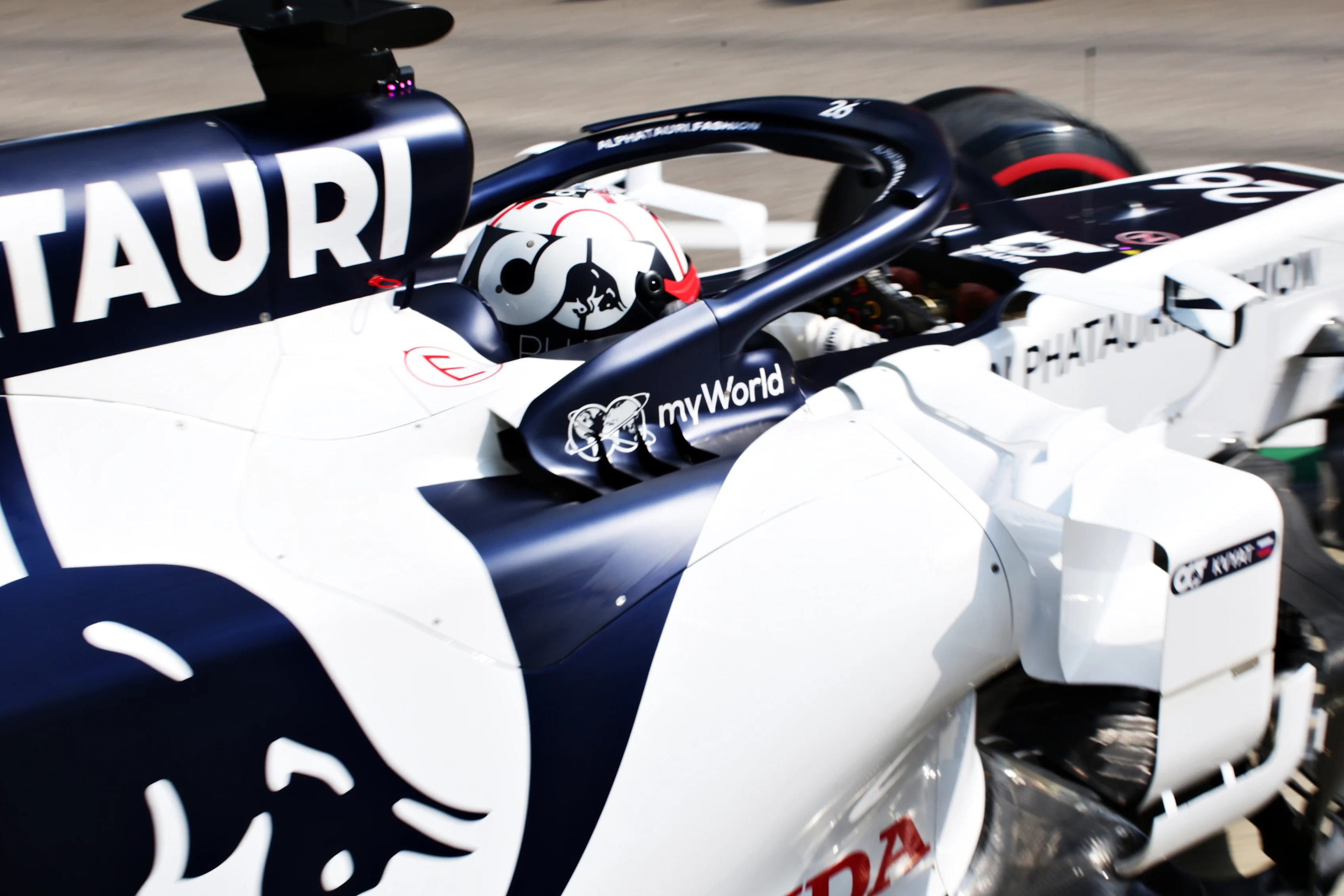SOCHI, RUSSIA - SEPTEMBER 26: Daniil Kvyat of Russia driving the (26) Scuderia AlphaTauri AT01 Honda leaves the garage during final practice ahead of the F1 Grand Prix of Russia at Sochi Autodrom on September 26, 2020 in Sochi, Russia. (Photo by Peter Fox/Getty Images)