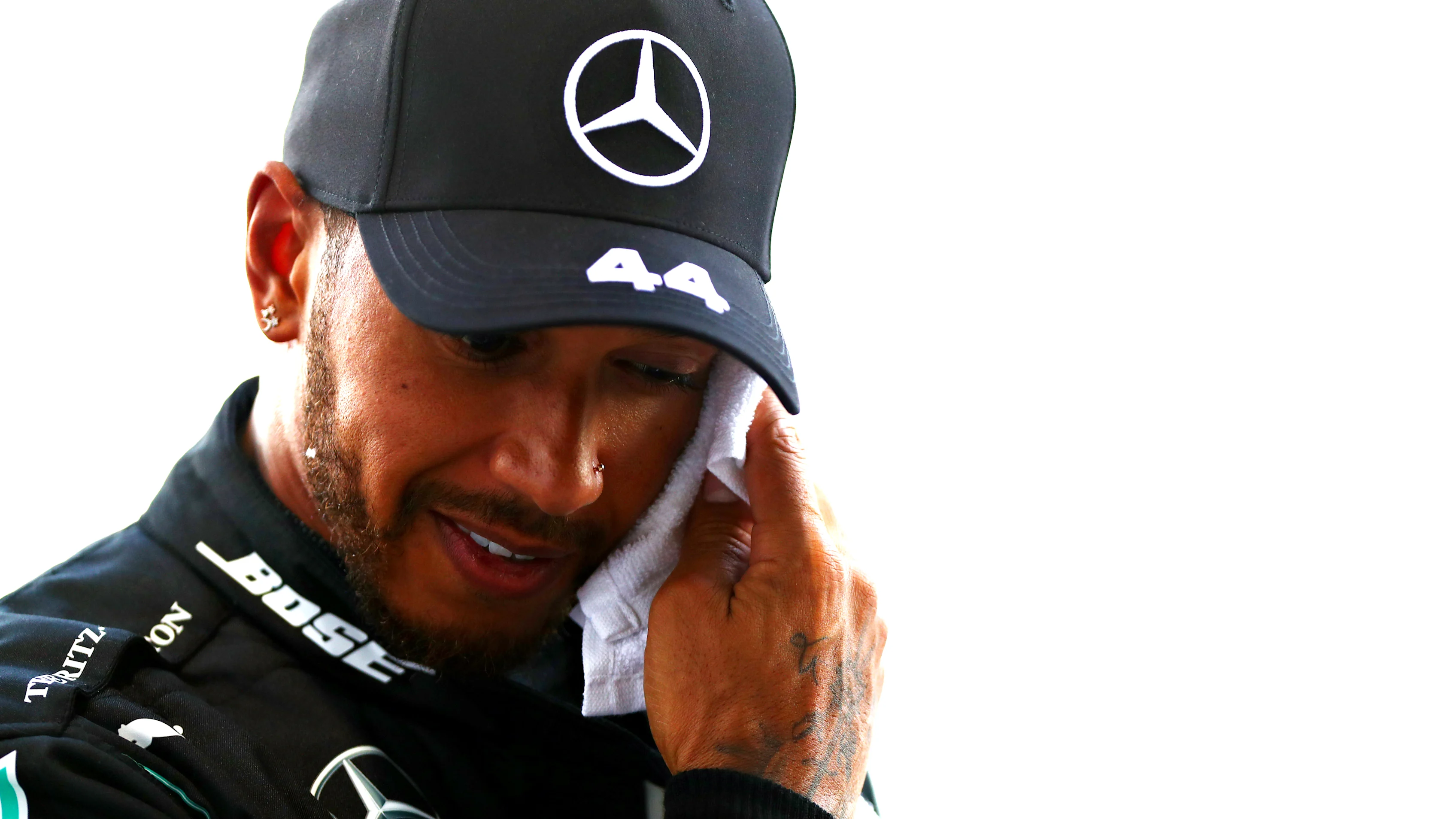 SOCHI, RUSSIA - SEPTEMBER 26: Pole position qualifier Lewis Hamilton of Great Britain and Mercedes