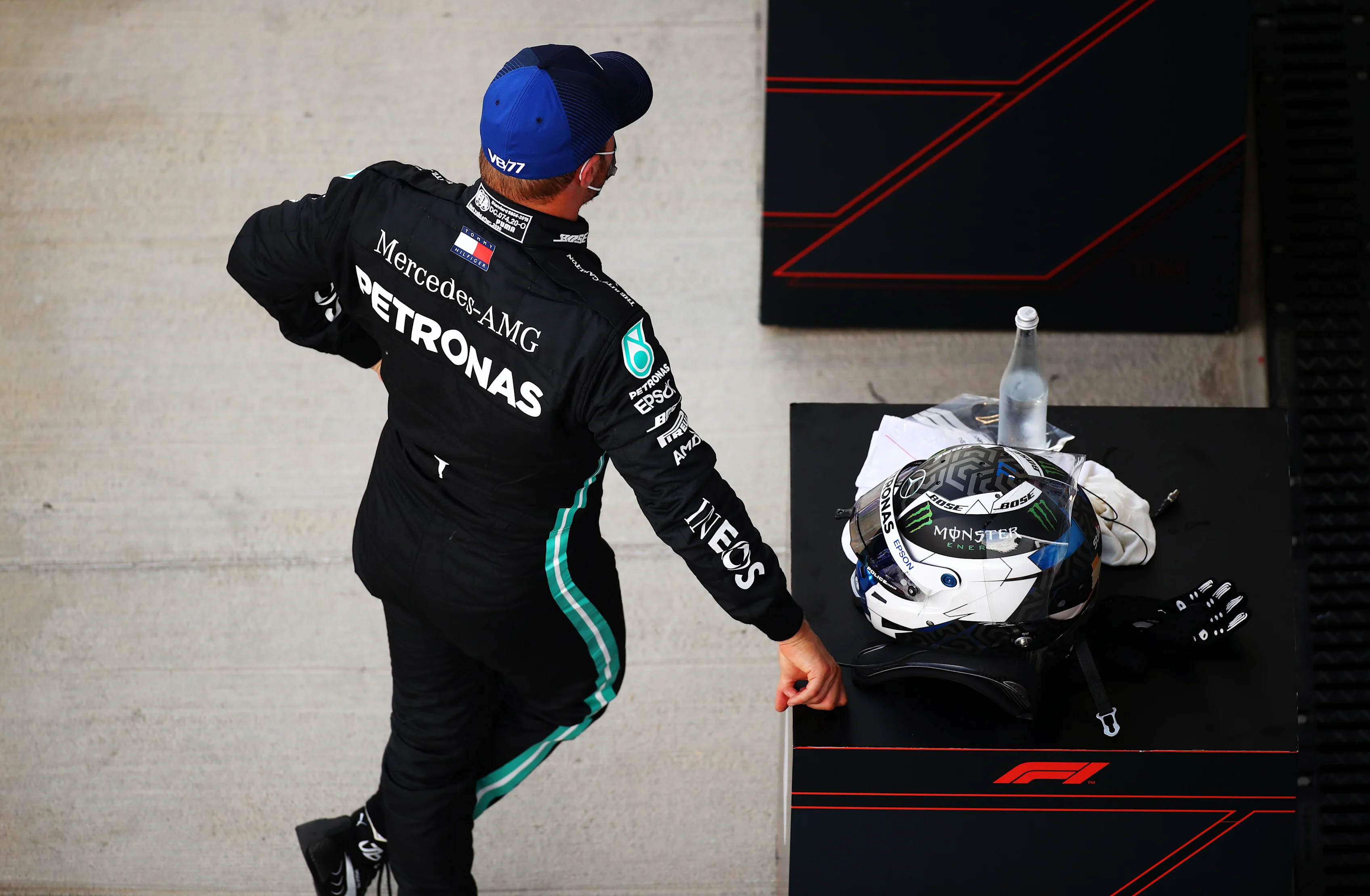 SOCHI, RUSSIA - SEPTEMBER 26: Third placed qualifier Valtteri Bottas of Finland and Mercedes GP