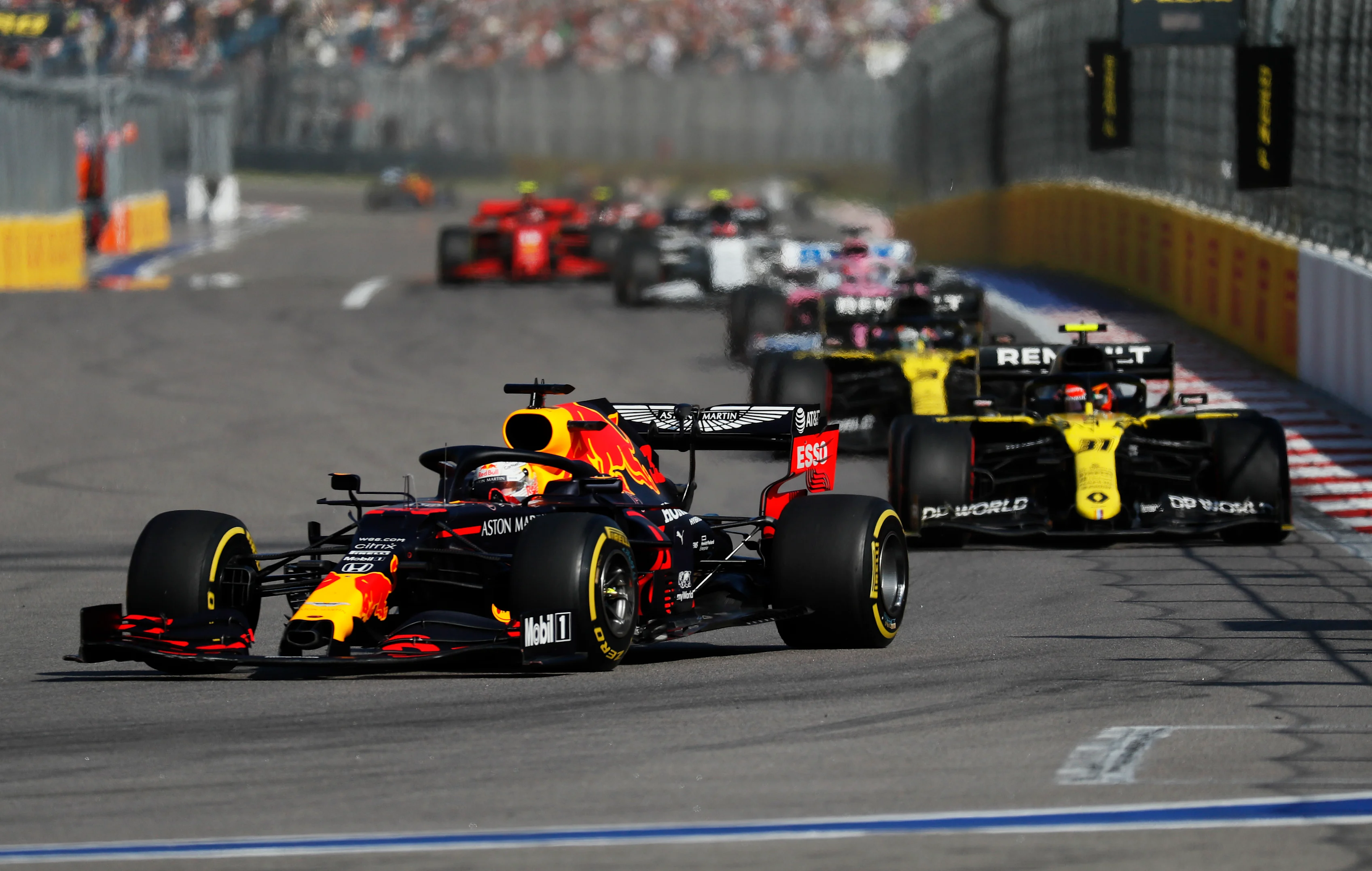 SOCHI, RUSSIA - SEPTEMBER 27: Max Verstappen of the Netherlands driving the (33) Aston Martin Red