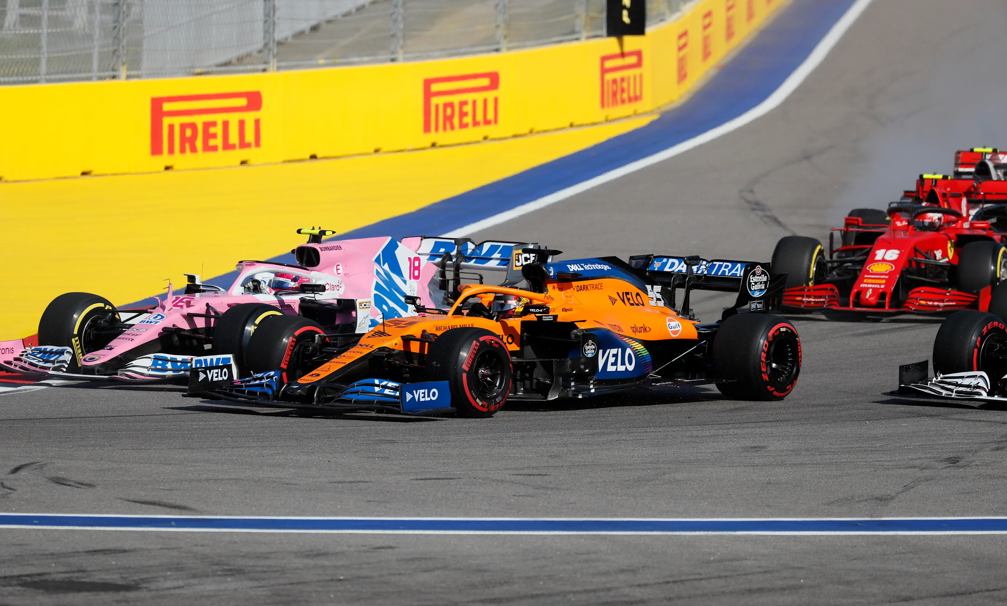 SOCHI, RUSSIA - SEPTEMBER 27: Lance Stroll of Canada driving the (18) Racing Point RP20 Mercedes