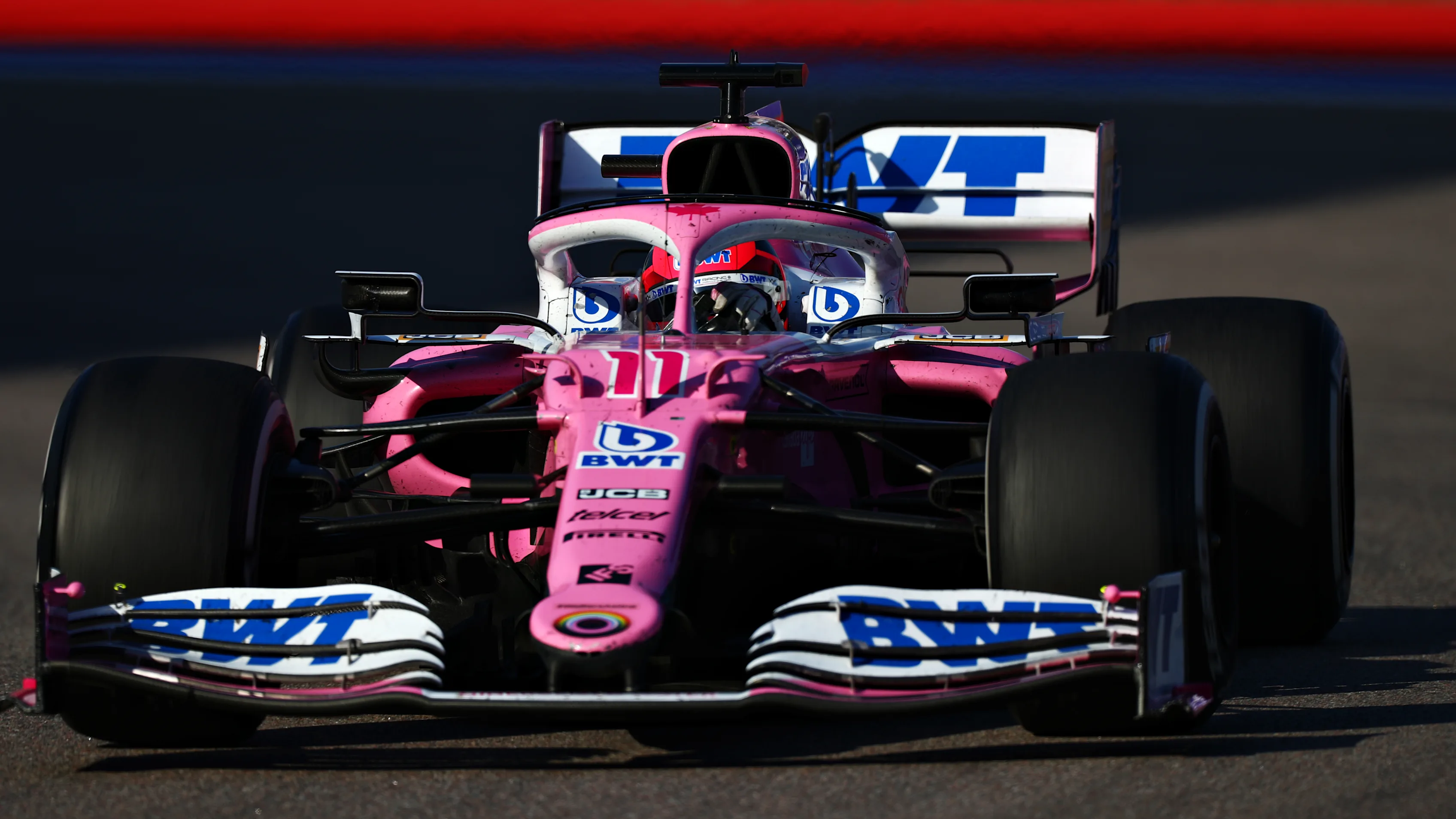 SOCHI, RUSSIA - SEPTEMBER 27: Sergio Perez of Mexico driving the (11) Racing Point RP20 Mercedes