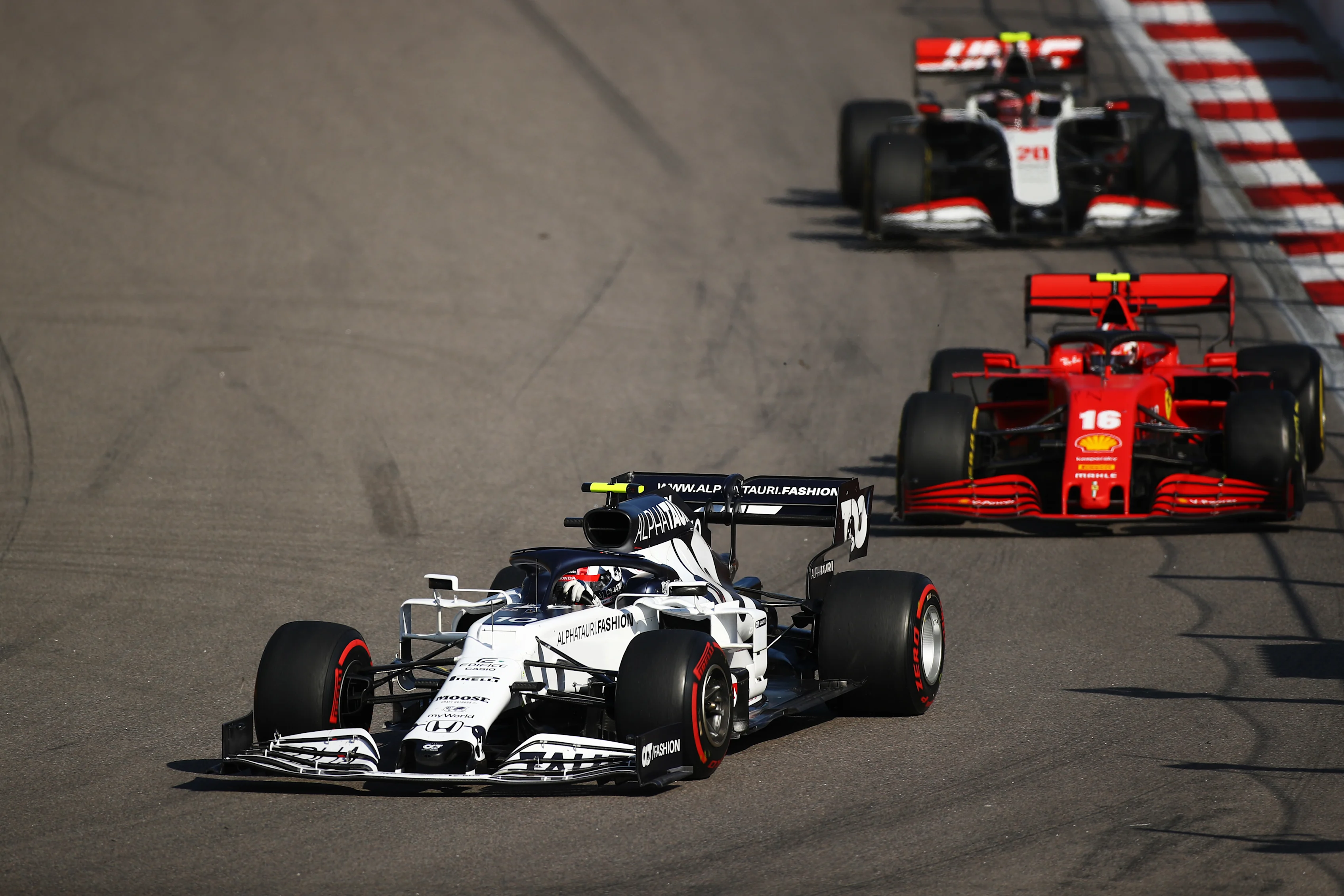 SOCHI, RUSSIA - SEPTEMBER 27: Pierre Gasly of France driving the (10) Scuderia AlphaTauri AT01