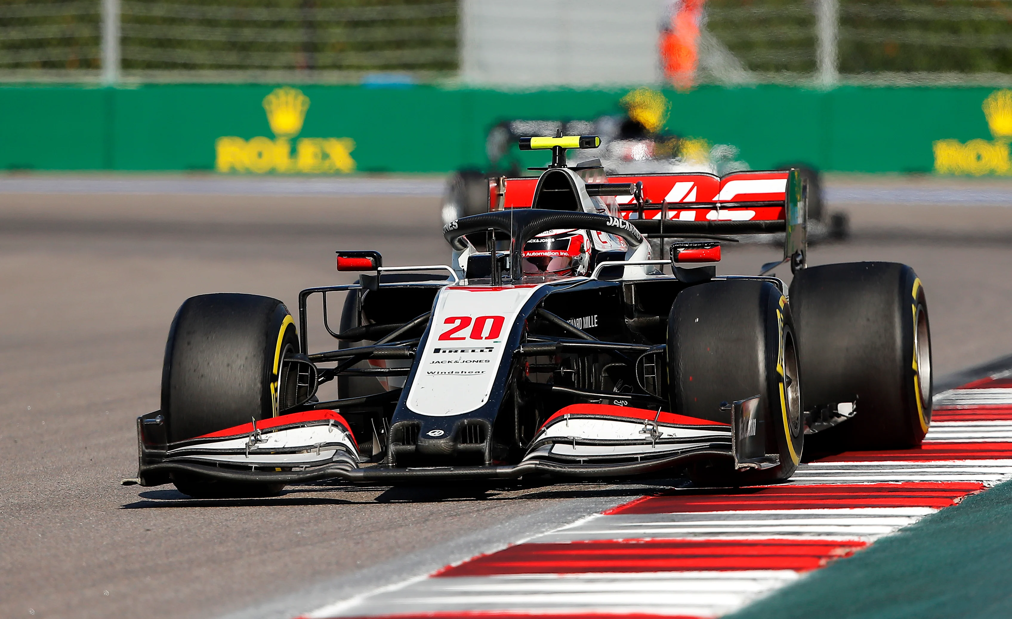 SOCHI, RUSSIA - SEPTEMBER 27: Kevin Magnussen of Denmark driving the (20) Haas F1 Team VF-20