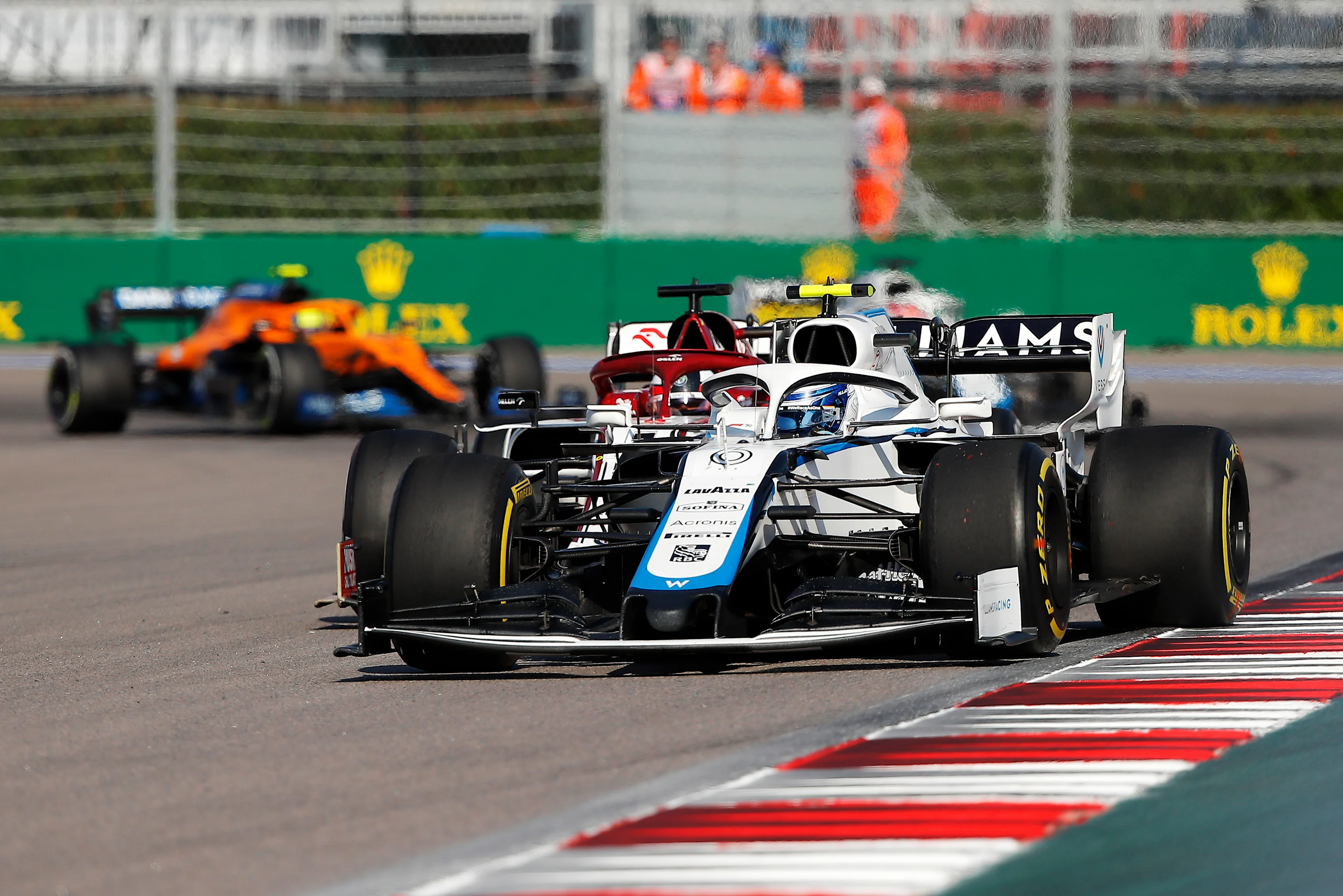 SOCHI, RUSSIA - SEPTEMBER 27: Nicholas Latifi of Canada driving the (6) Williams Racing FW43