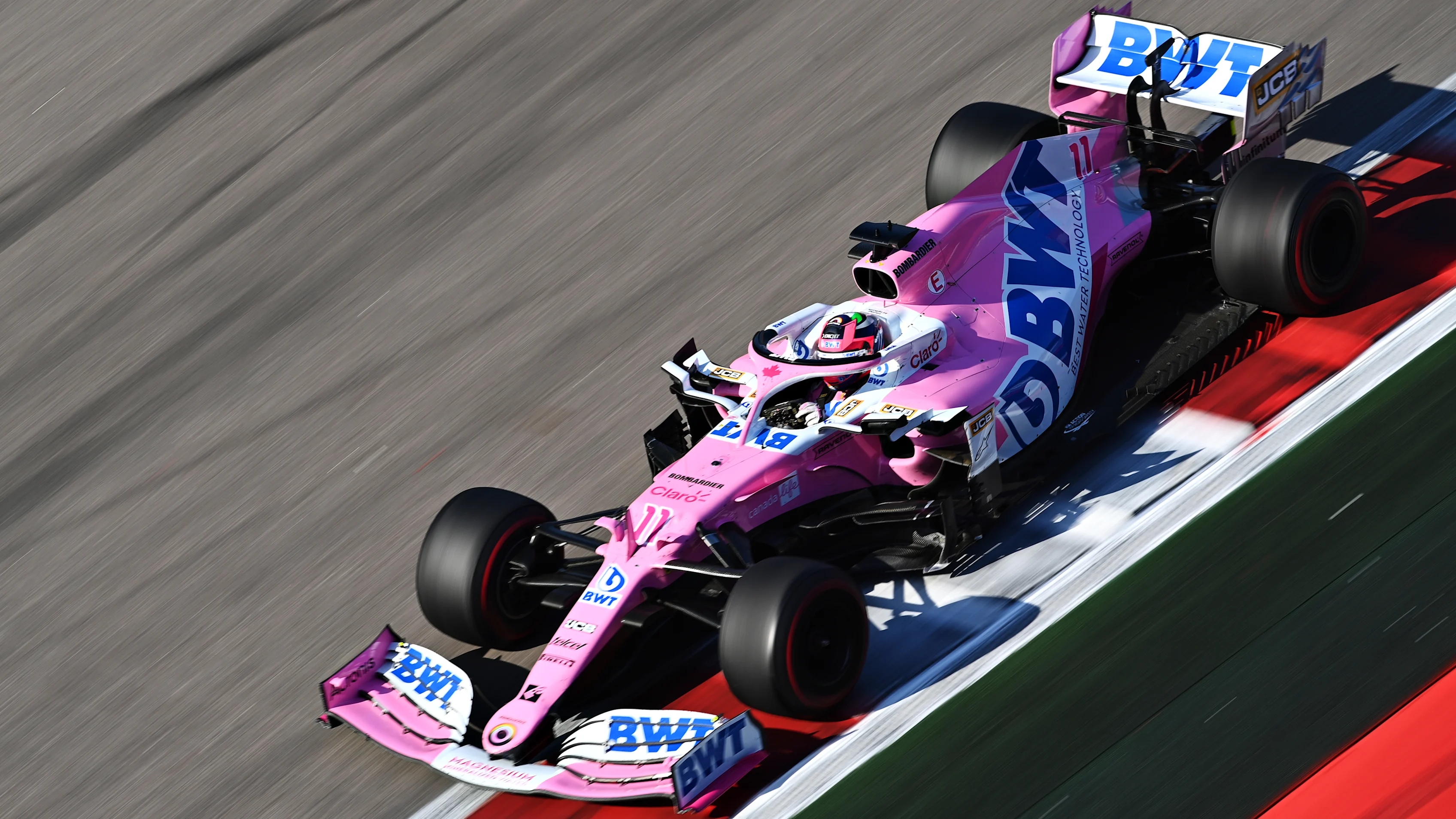 SOCHI, RUSSIA - SEPTEMBER 27: Sergio Perez of Mexico driving the (11) Racing Point RP20 Mercedes