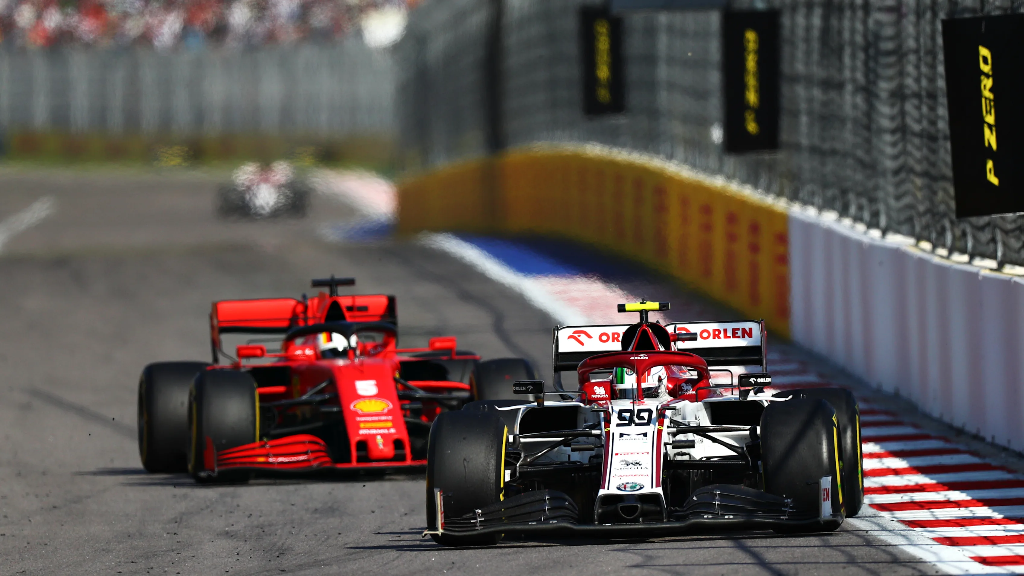 SOCHI, RUSSIA - SEPTEMBER 27: Antonio Giovinazzi of Italy driving the (99) Alfa Romeo Racing C39