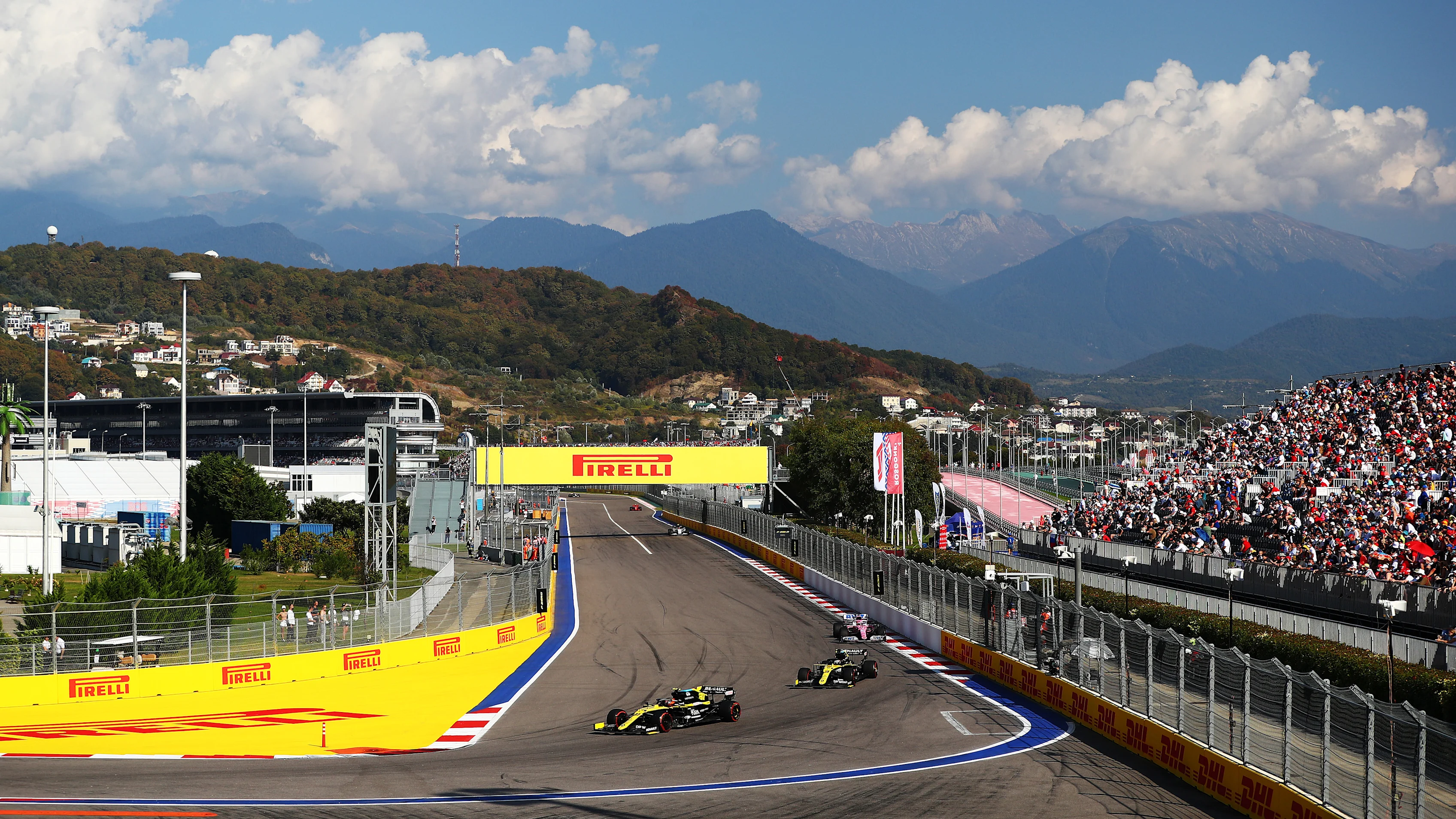 SOCHI, RUSSIA - SEPTEMBER 27: A general view on track as Esteban Ocon of France driving the (31)