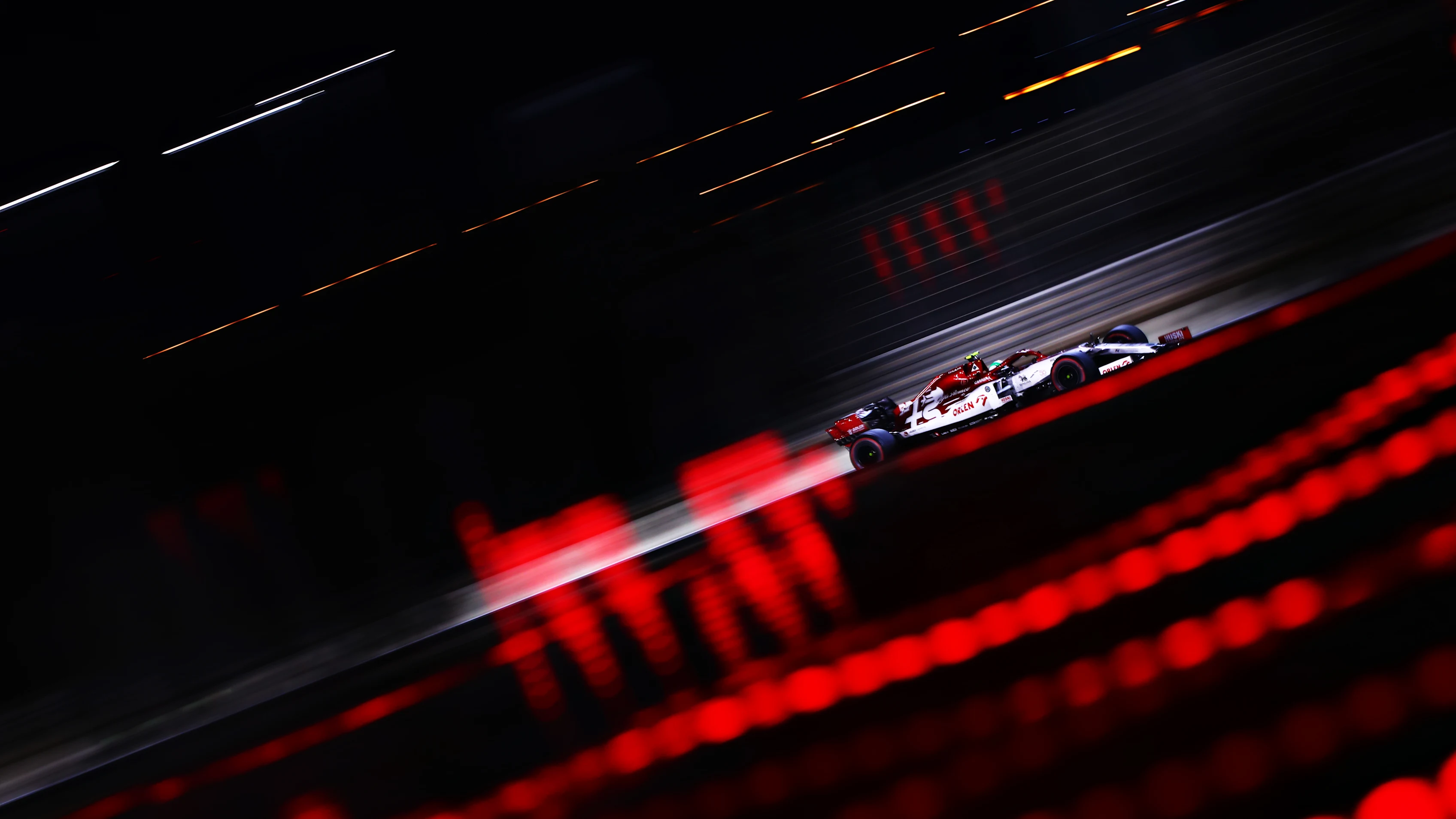 BAHRAIN, BAHRAIN - DECEMBER 04: Antonio Giovinazzi of Italy driving the (99) Alfa Romeo Racing C39 Ferrari on track during practice ahead of the F1 Grand Prix of Sakhir at Bahrain International Circuit on December 04, 2020 in Bahrain, Bahrain. (Photo by Dan Istitene - Formula 1/Formula 1 via Getty Images)