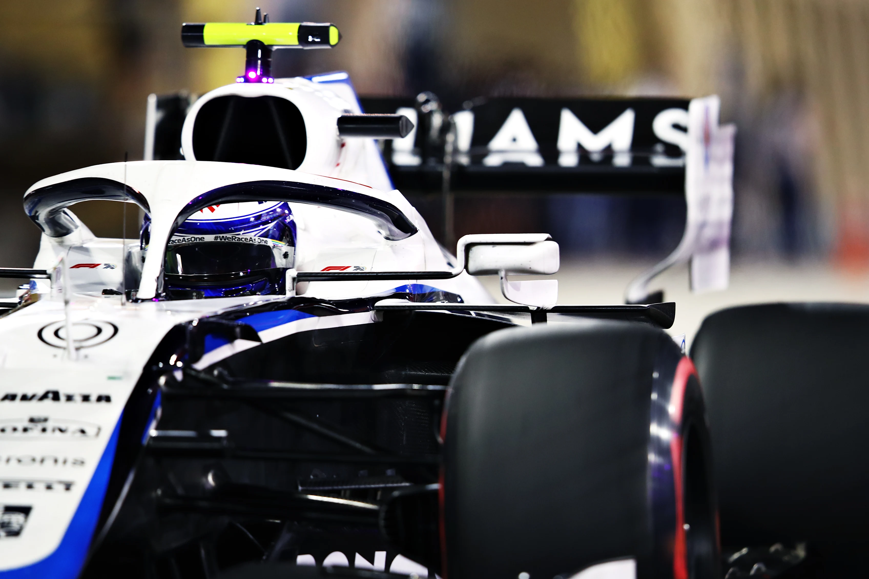 BAHRAIN, BAHRAIN - DECEMBER 05: Nicholas Latifi of Canada driving the (6) Williams Racing FW43 Mercedes in the Pitlane during qualifying ahead of the F1 Grand Prix of Sakhir at Bahrain International Circuit on December 05, 2020 in Bahrain, Bahrain. (Photo by Mark Thompson/Getty Images)