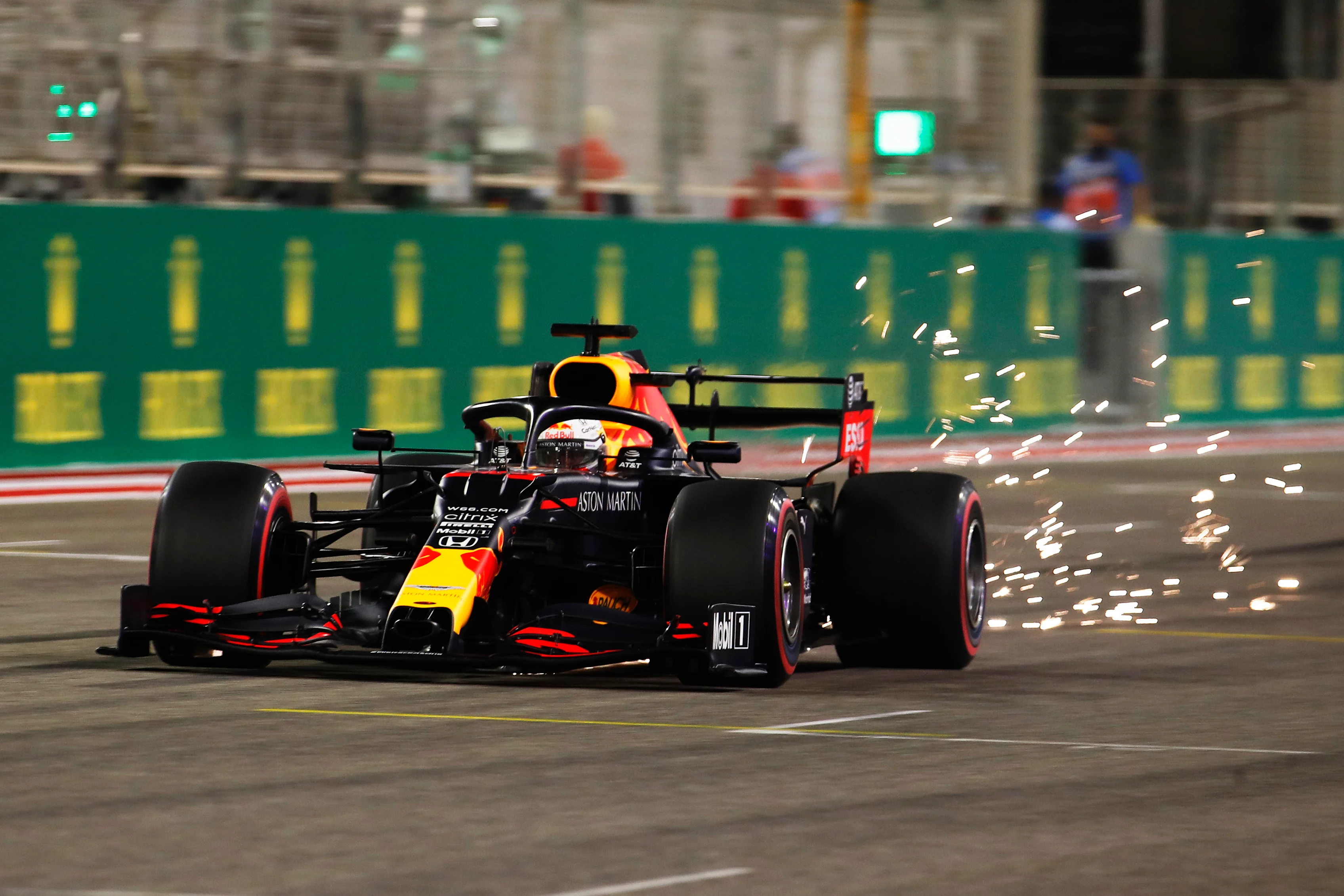 BAHRAIN, BAHRAIN - DECEMBER 05: Max Verstappen of the Netherlands driving the (33) Aston Martin Red