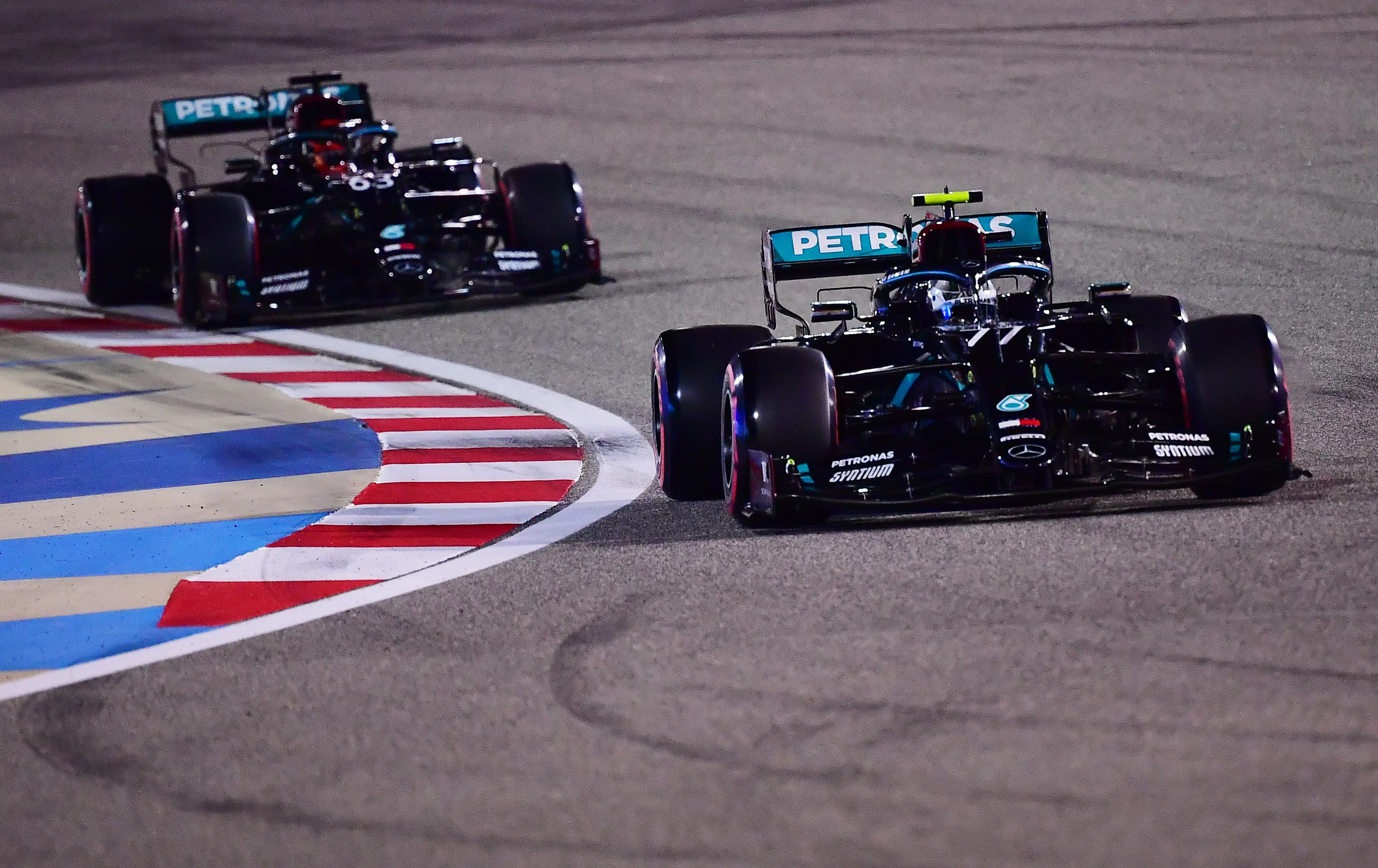 BAHRAIN, BAHRAIN - DECEMBER 05: Valtteri Bottas of Finland driving the (77) Mercedes AMG Petronas