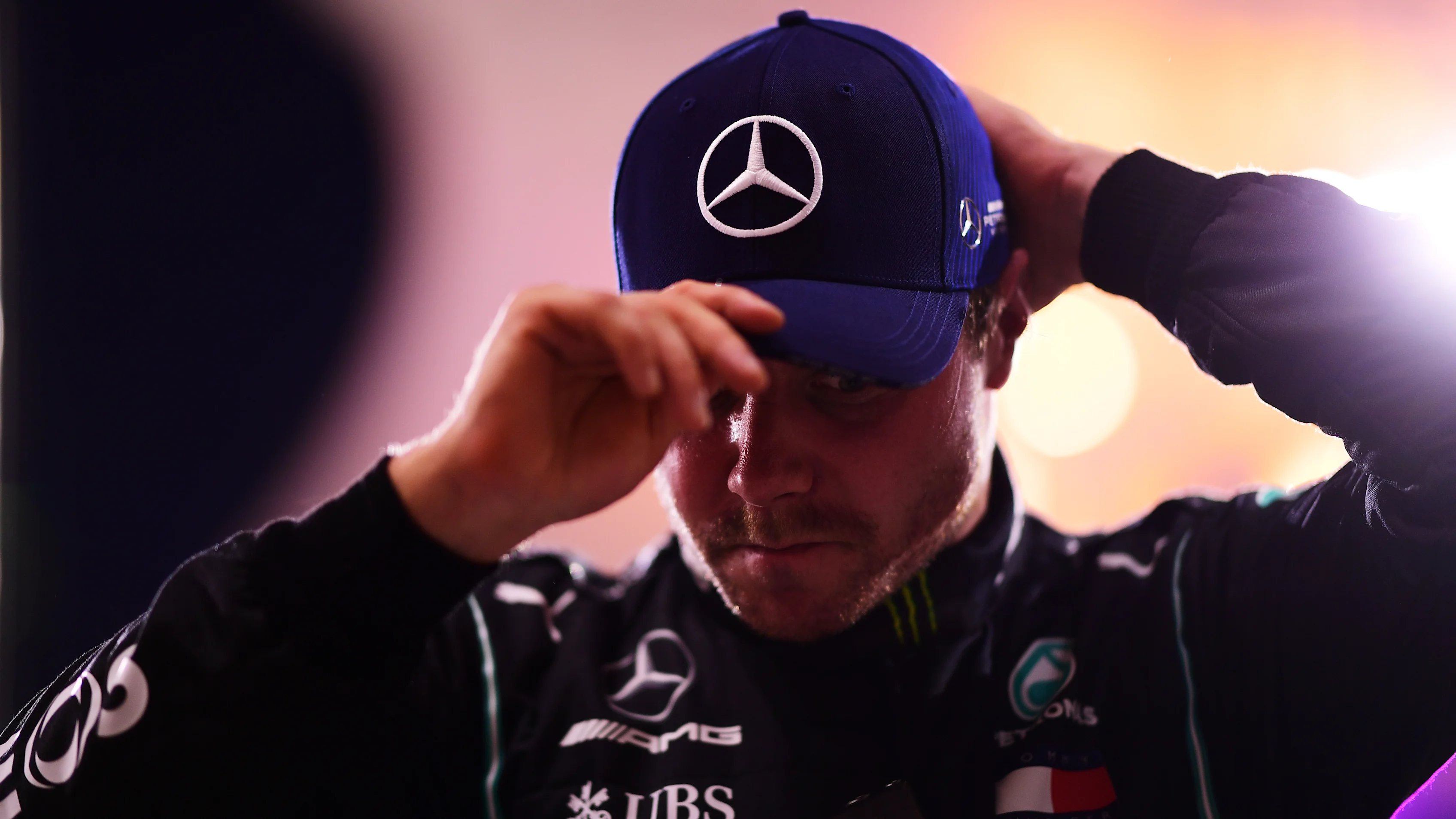 BAHRAIN, BAHRAIN - DECEMBER 05: Pole position qualifier Valtteri Bottas of Finland and Mercedes GP