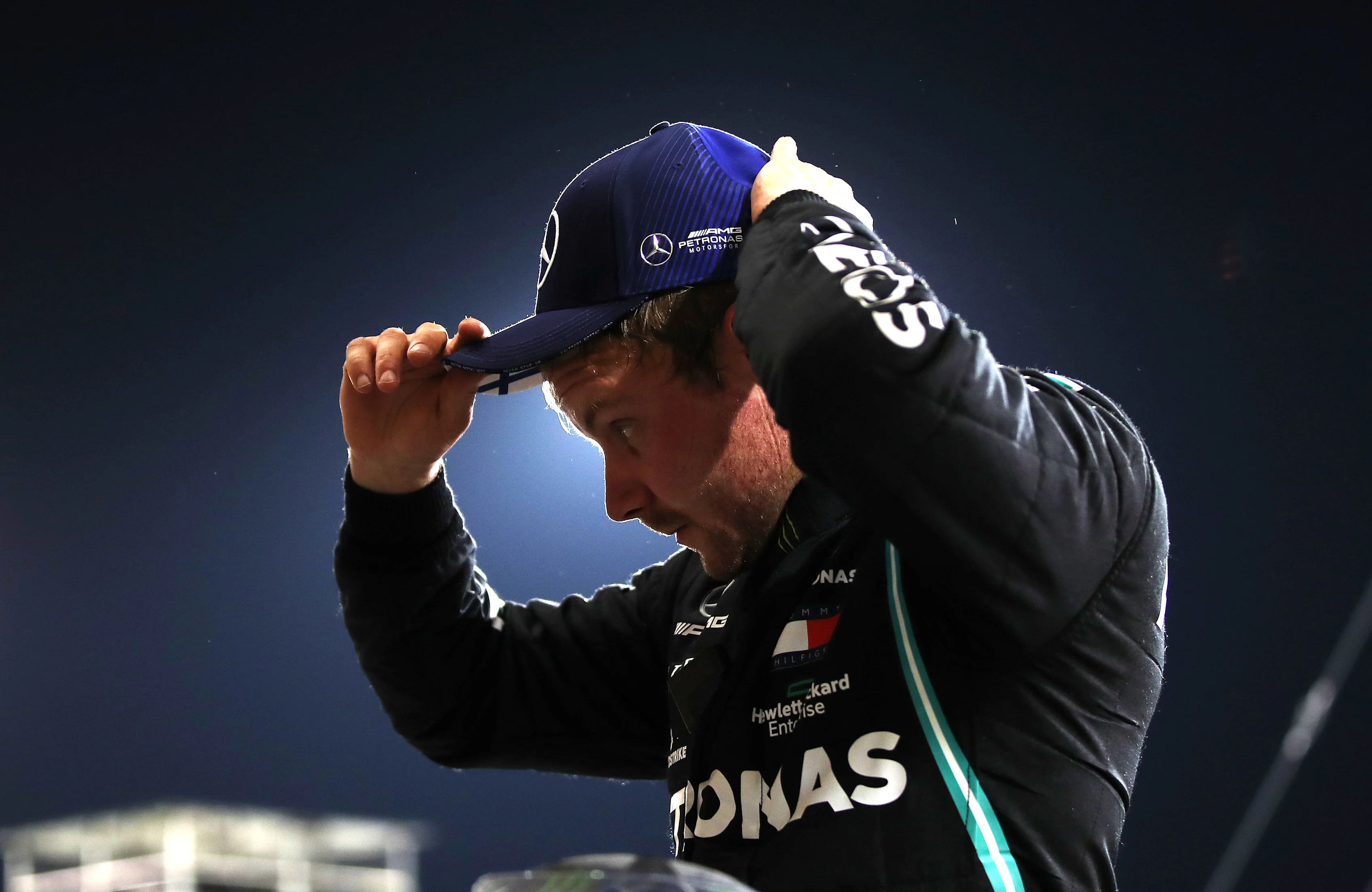 BAHRAIN, BAHRAIN - DECEMBER 05: Pole position qualifier Valtteri Bottas of Finland and Mercedes GP