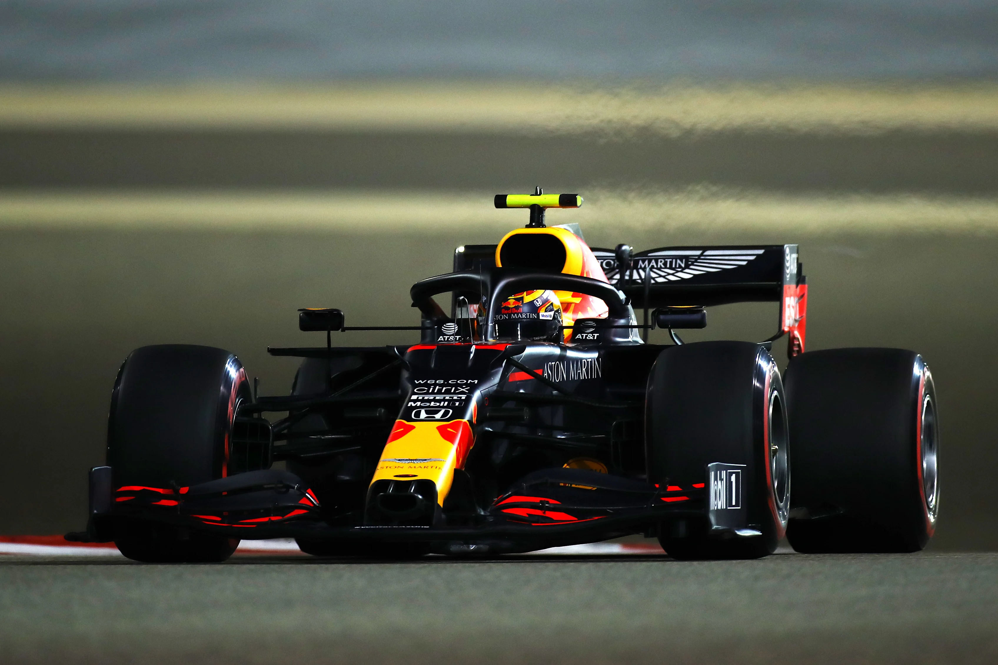 BAHRAIN, BAHRAIN - DECEMBER 05: Alexander Albon of Thailand driving the (23) Aston Martin Red Bull