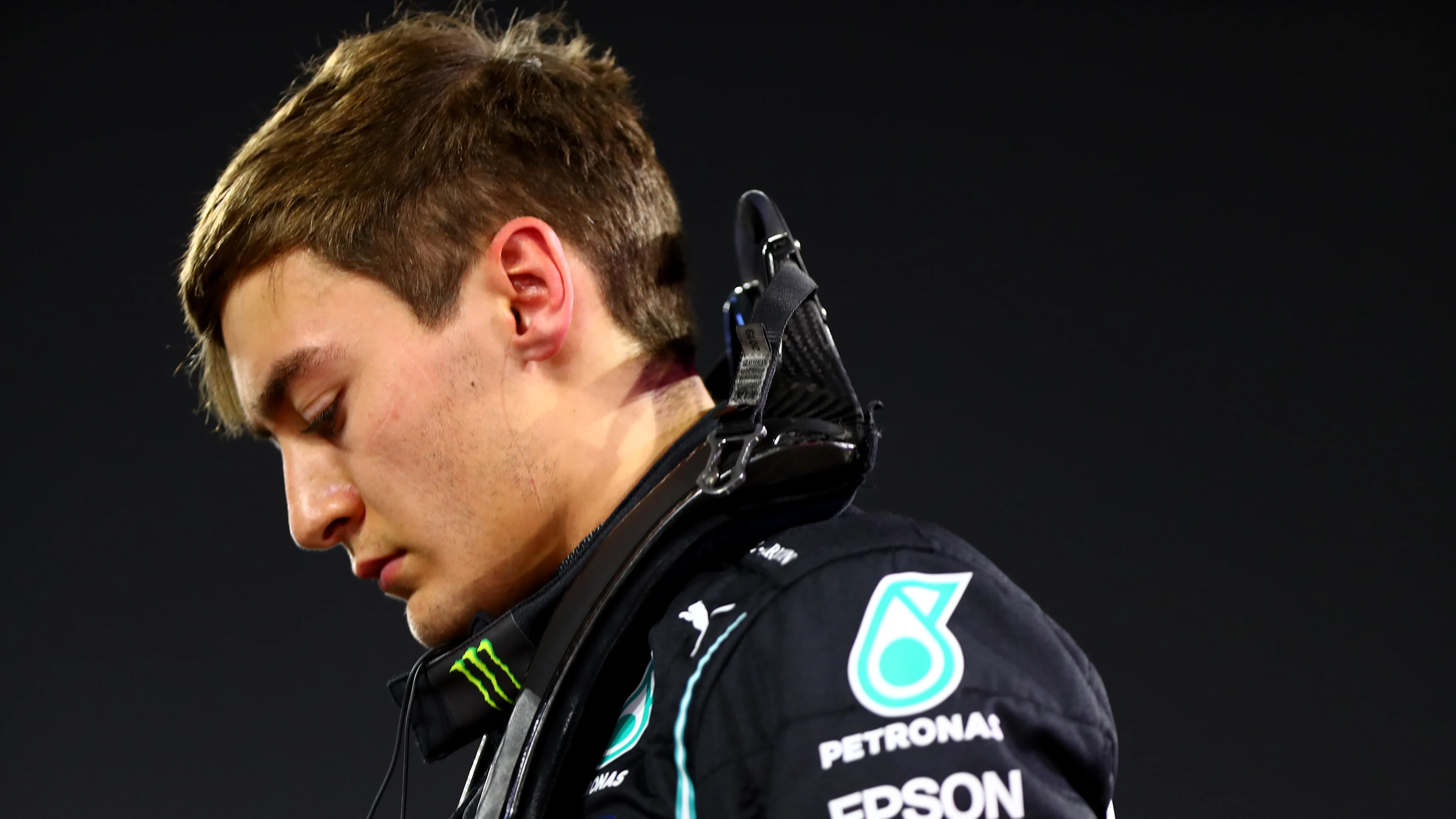 BAHRAIN, BAHRAIN - DECEMBER 06: George Russell of Great Britain and Mercedes GP prepares to drive