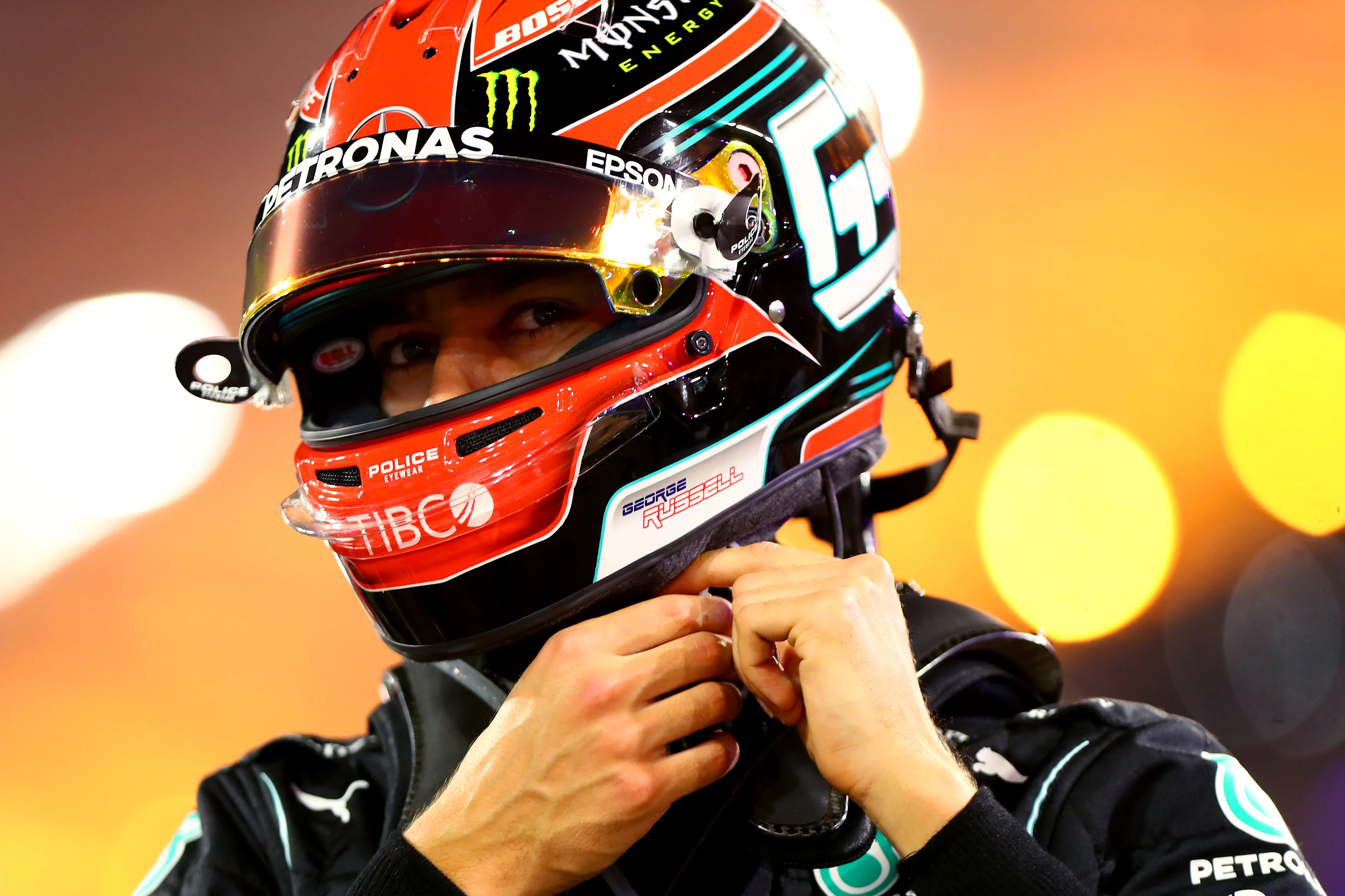 BAHRAIN, BAHRAIN - DECEMBER 06: George Russell of Great Britain and Mercedes GP prepares to drive